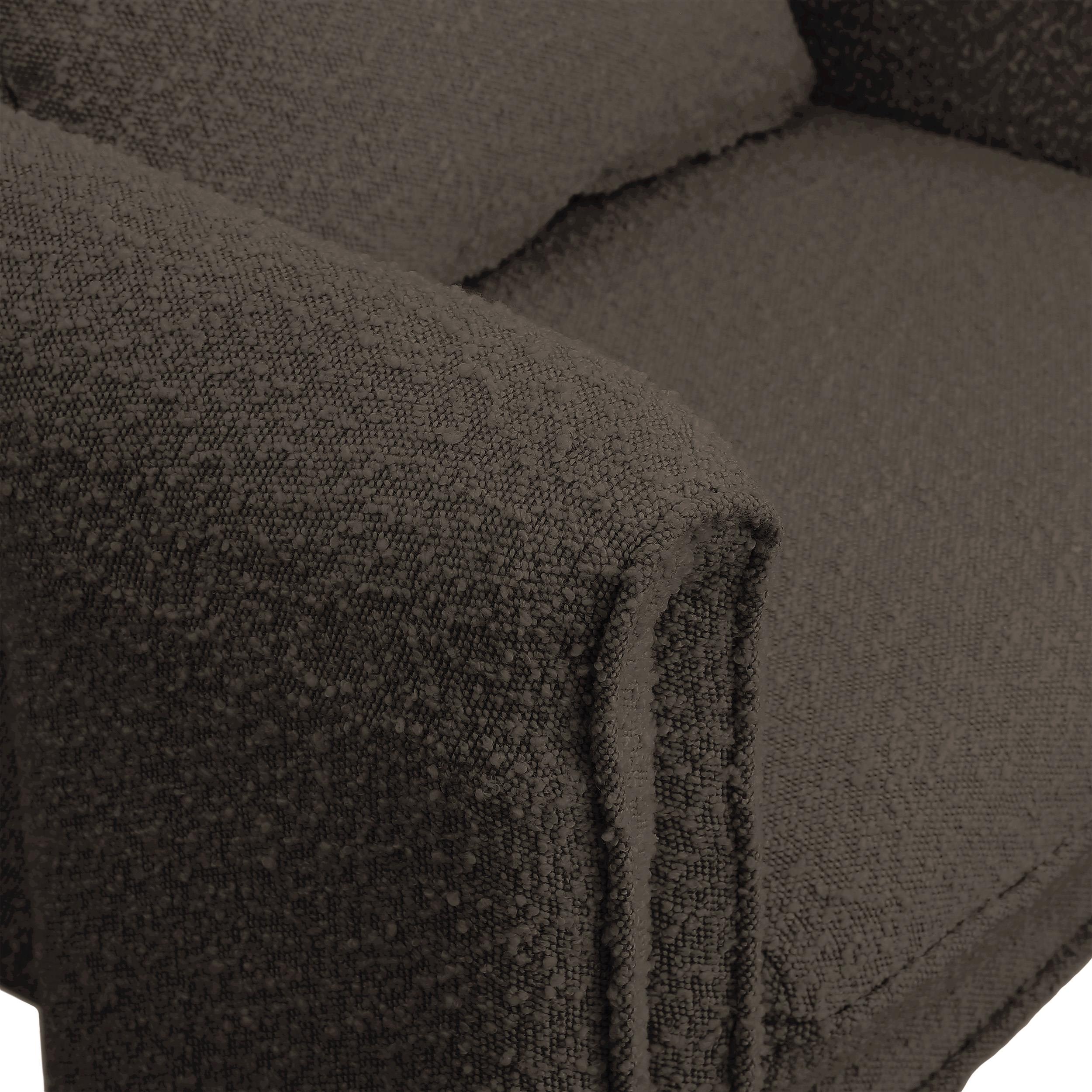 Meridian Stylus Brown Boucle Fabric Accent Chair