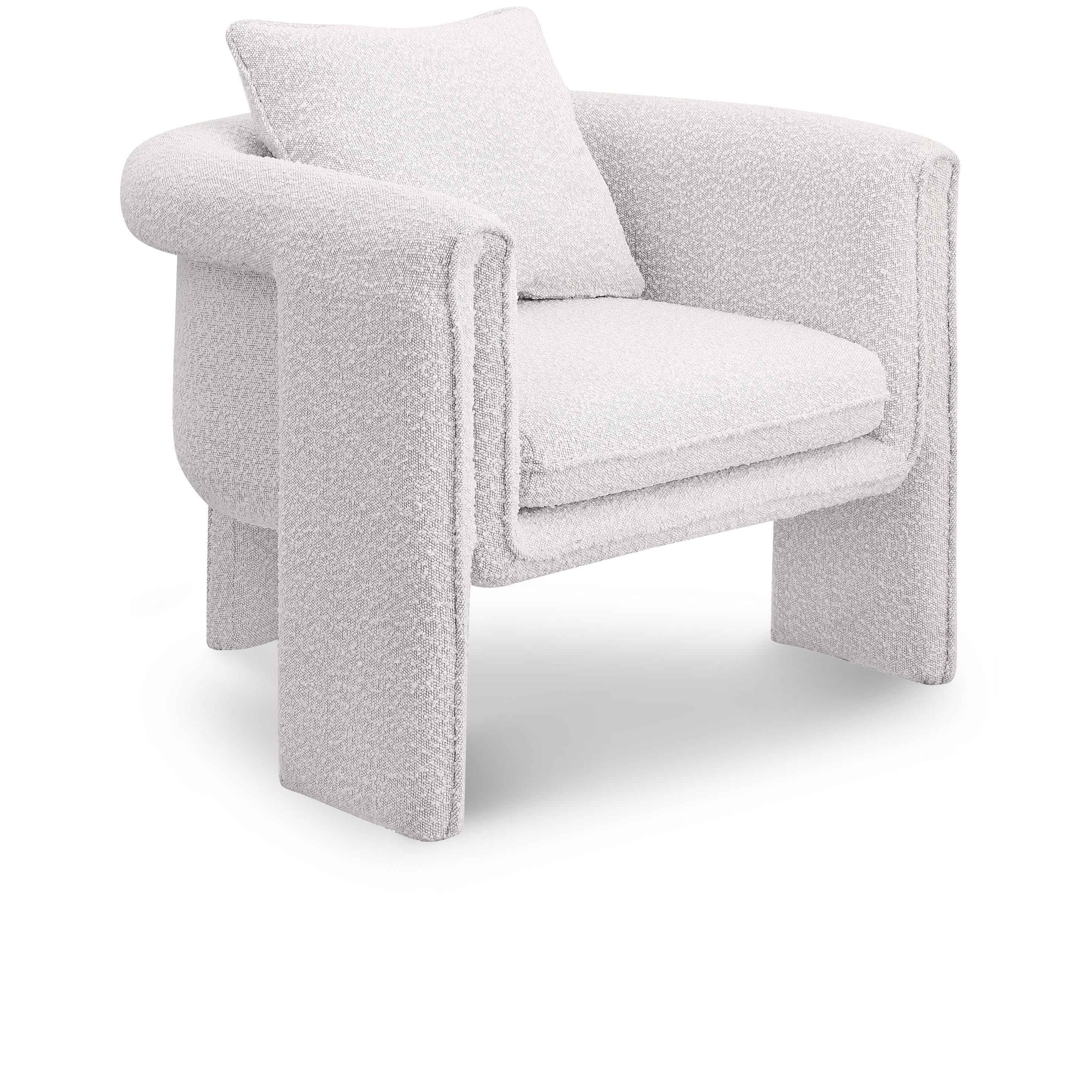 Meridian Stylus Cream Boucle Fabric Accent Chair