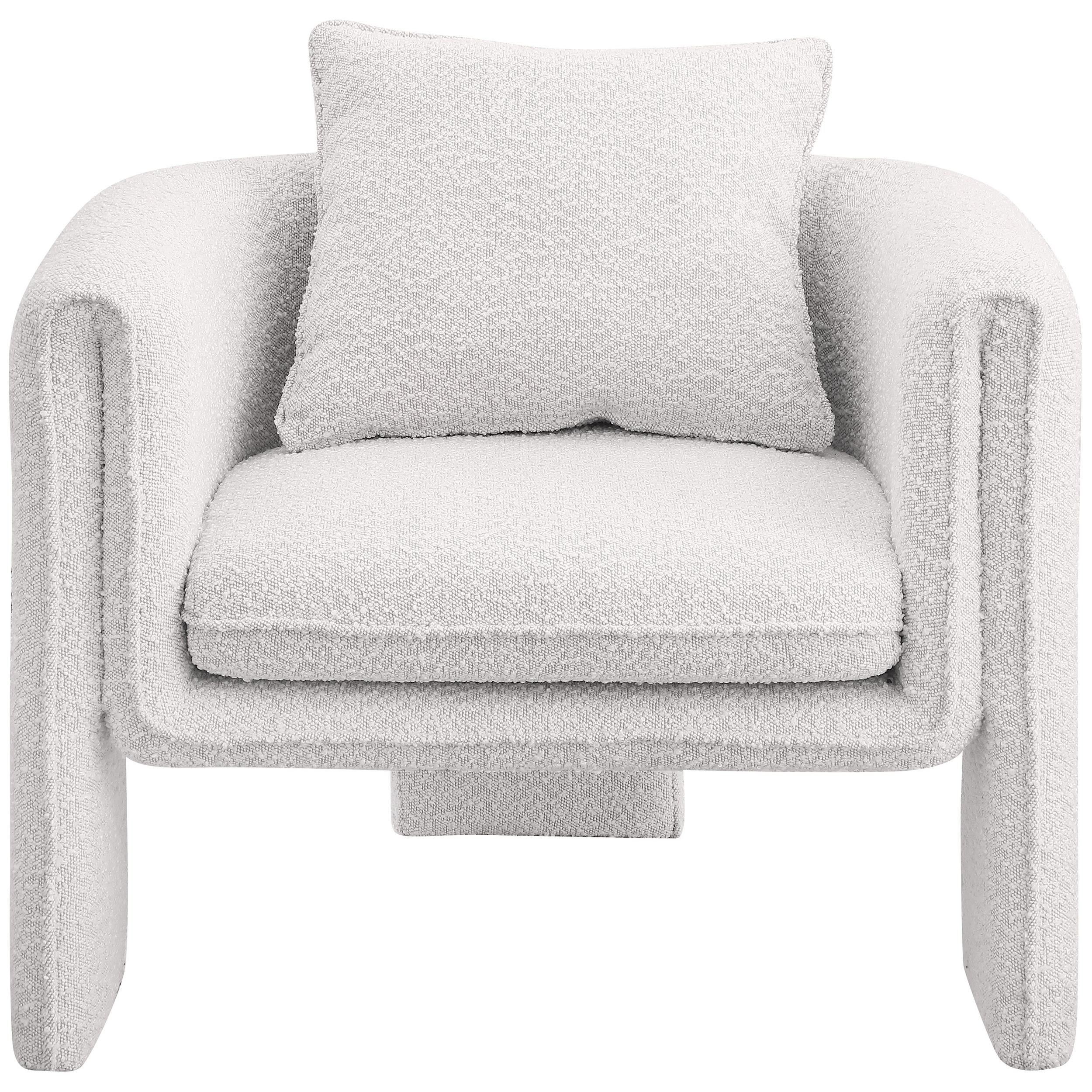 Meridian Stylus Cream Boucle Fabric Accent Chair