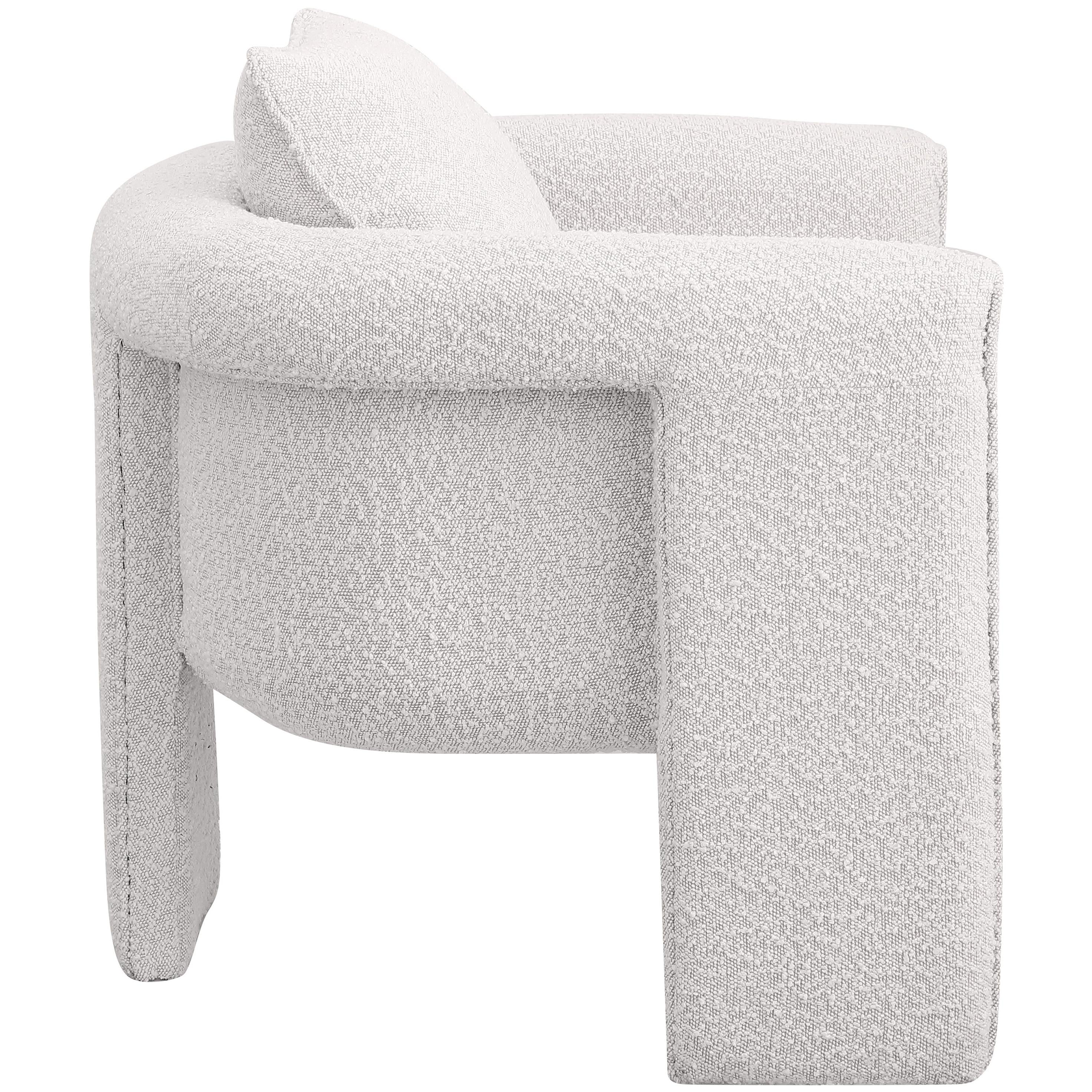 Meridian Stylus Cream Boucle Fabric Accent Chair