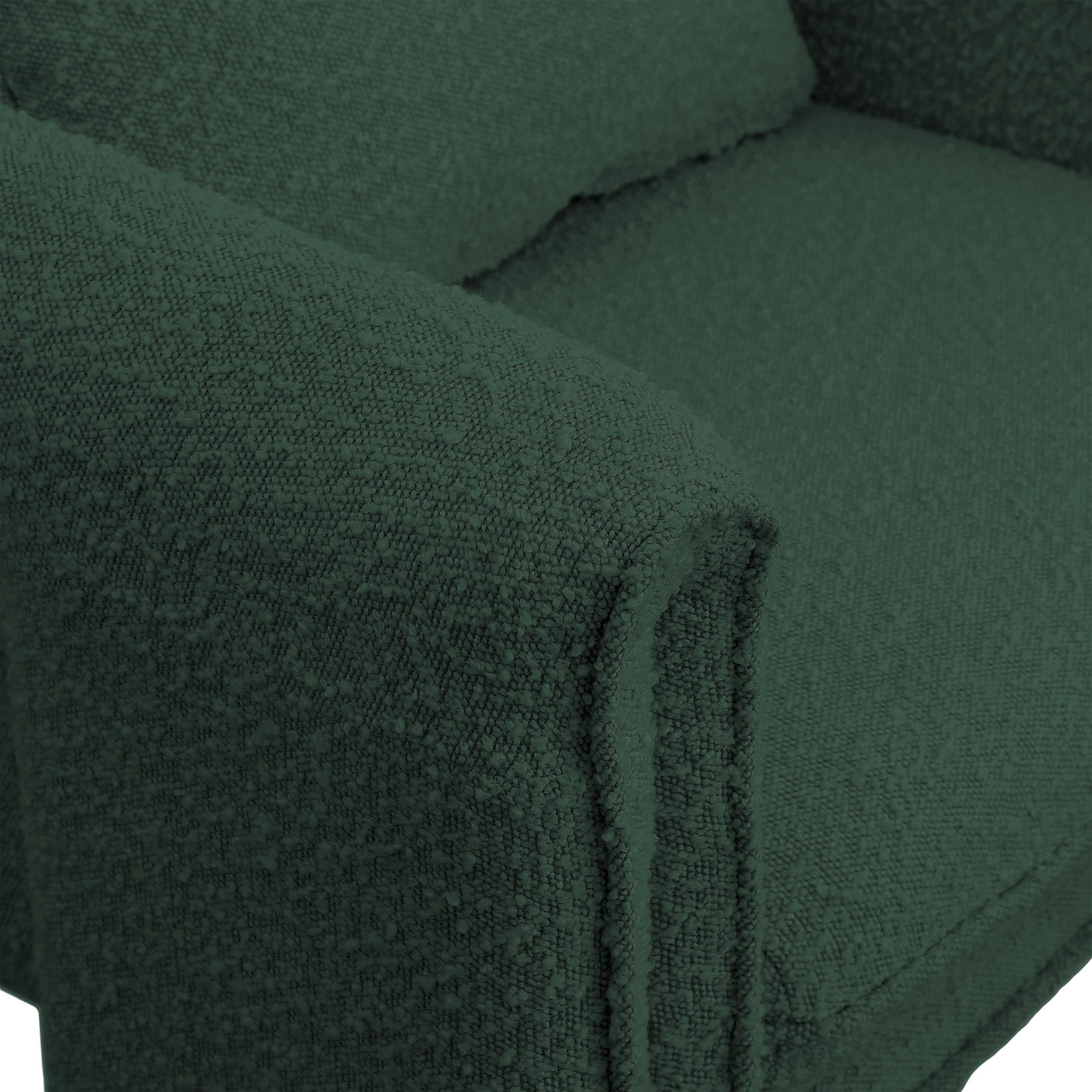 Meridian Stylus Green Boucle Fabric Accent Chair