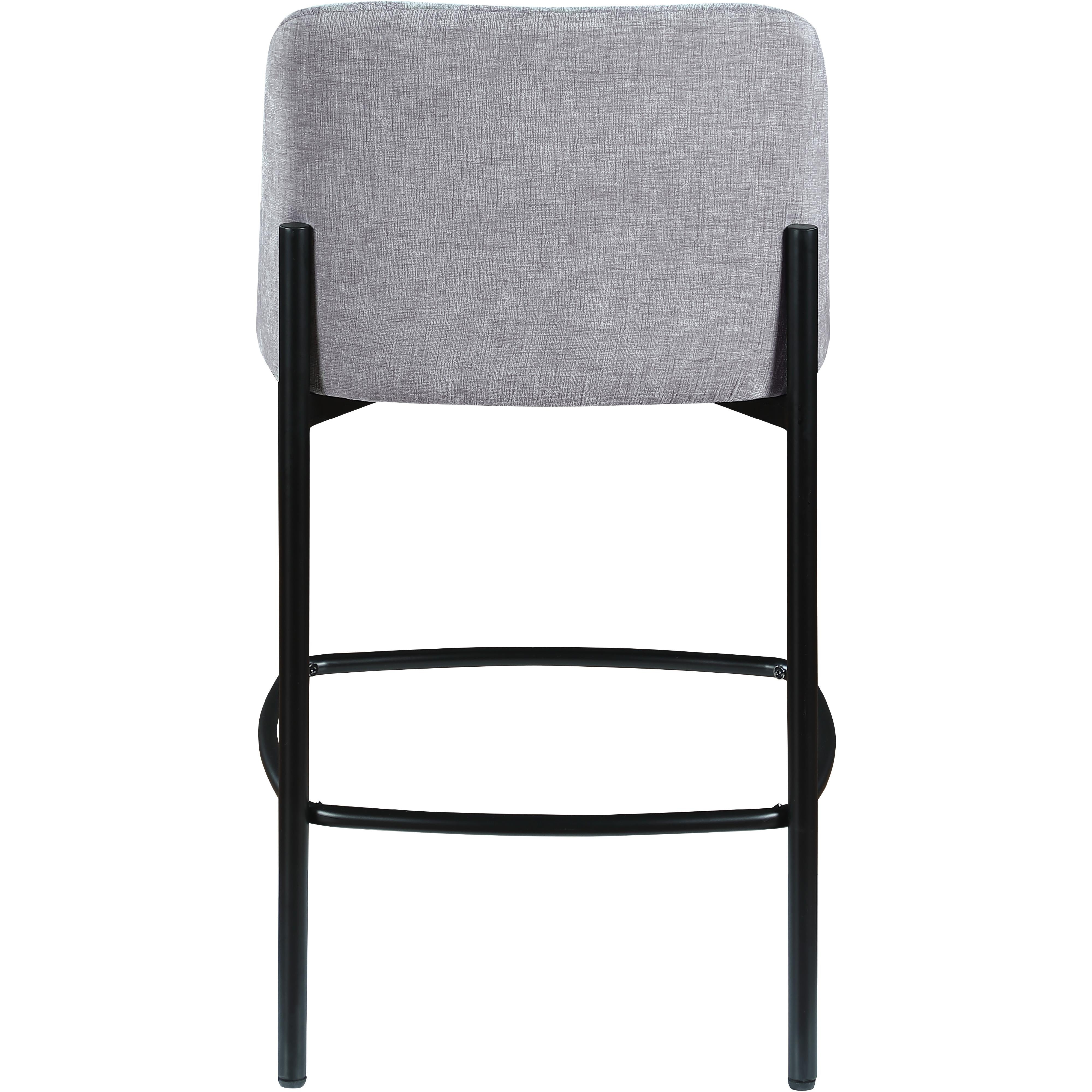 Meridian Burton Grey Chenille Fabric Stool