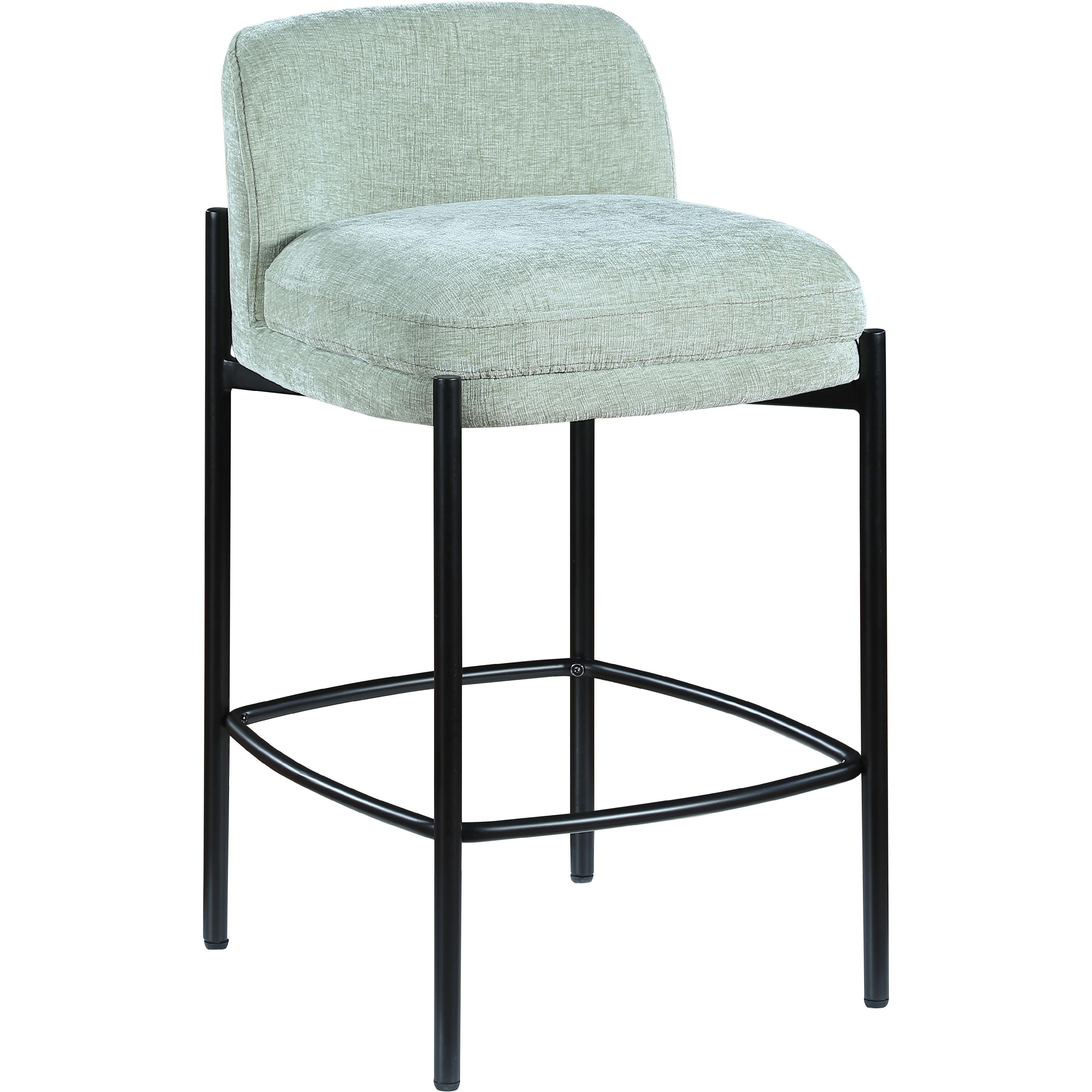 Meridian Burton Mint Chenille Fabric Stool