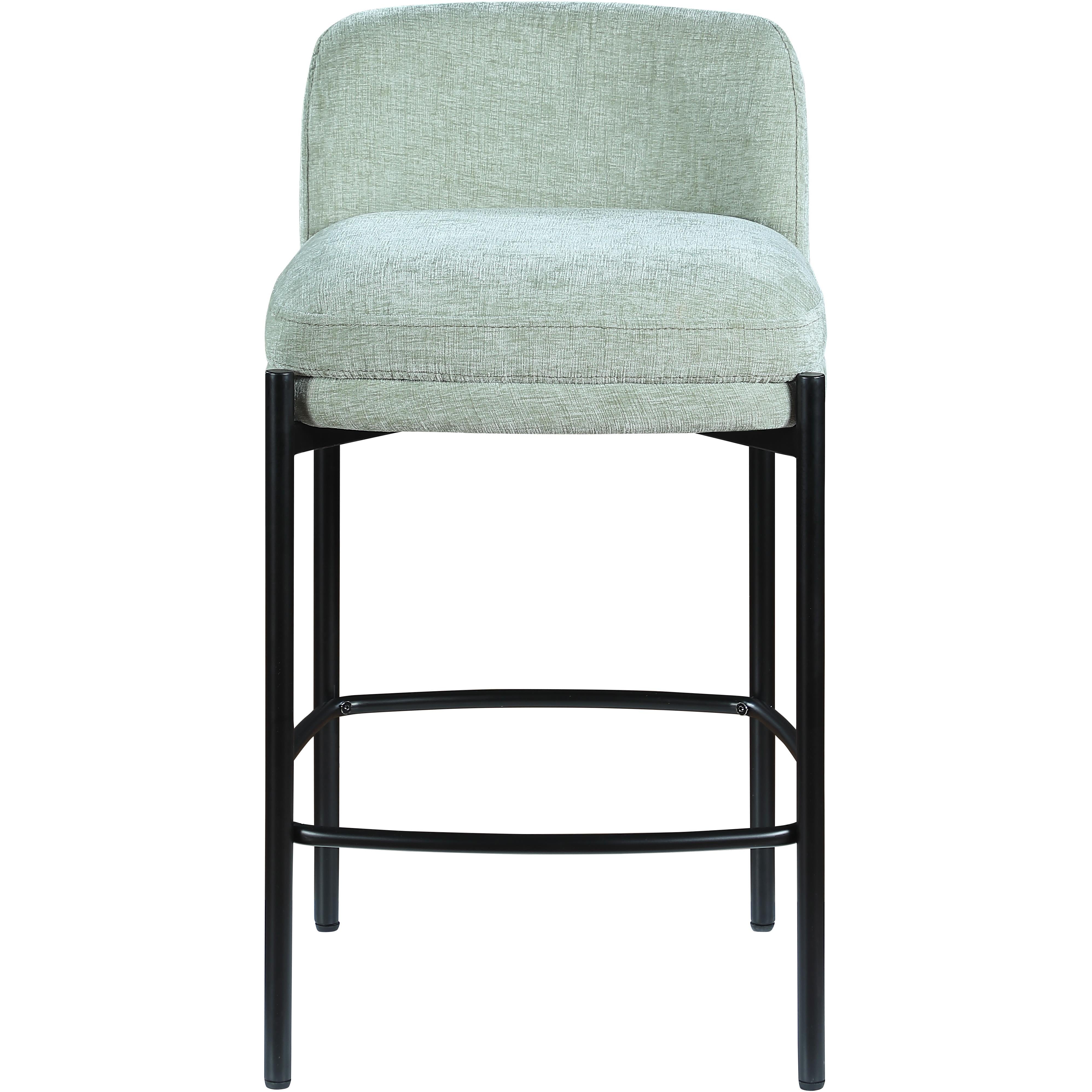 Meridian Burton Mint Chenille Fabric Stool