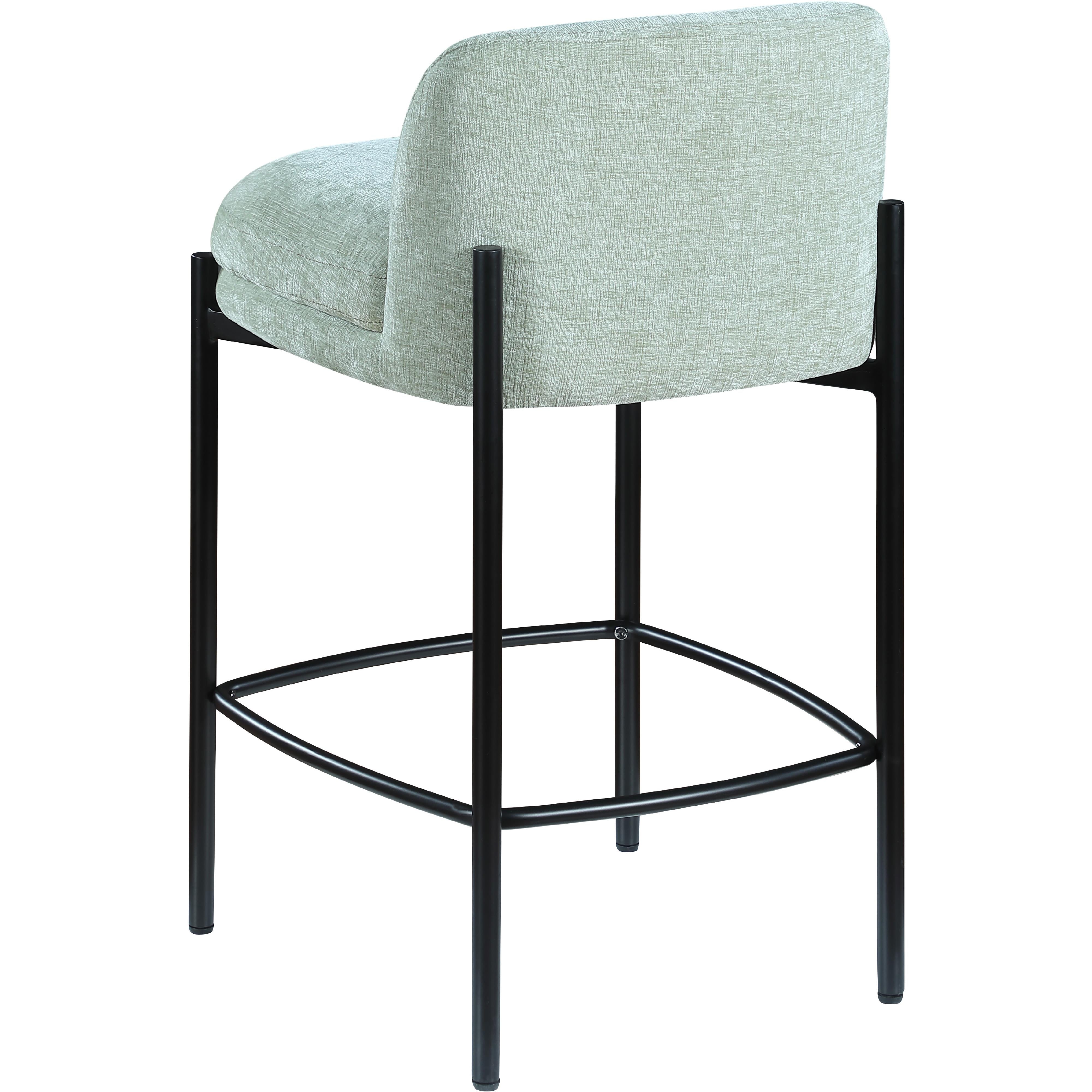 Meridian Burton Mint Chenille Fabric Stool