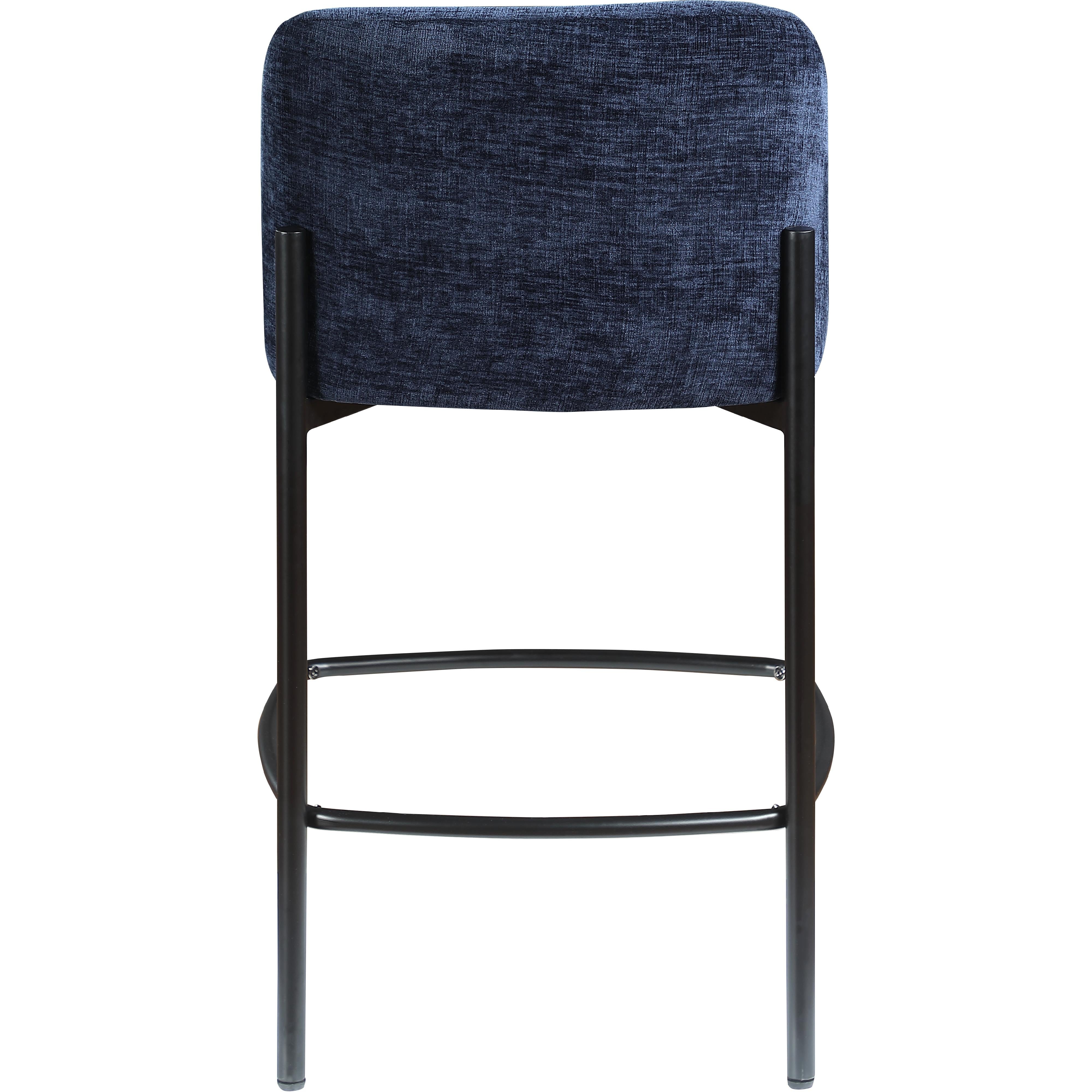 Meridian Burton Navy Chenille Fabric Stool