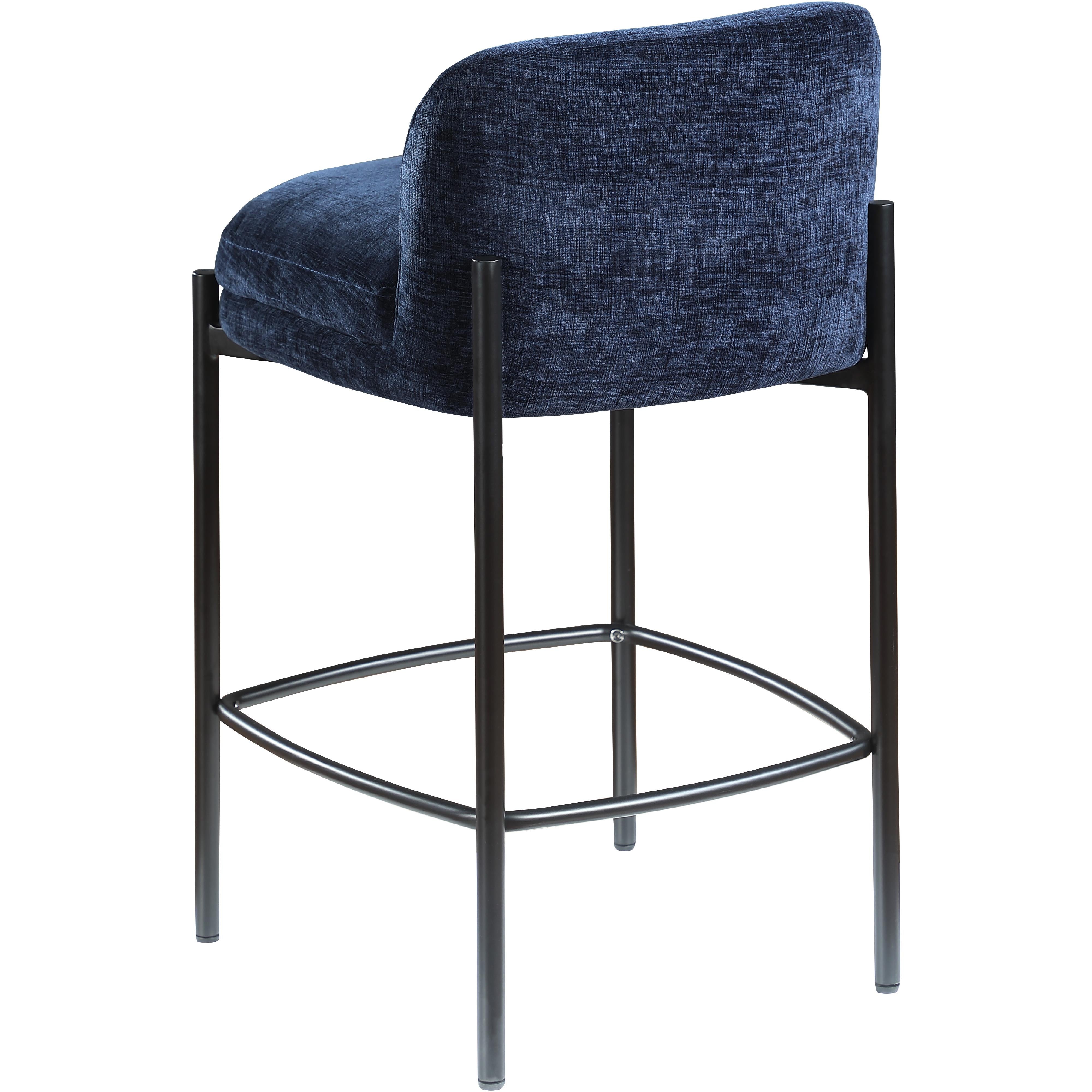 Meridian Burton Navy Chenille Fabric Stool