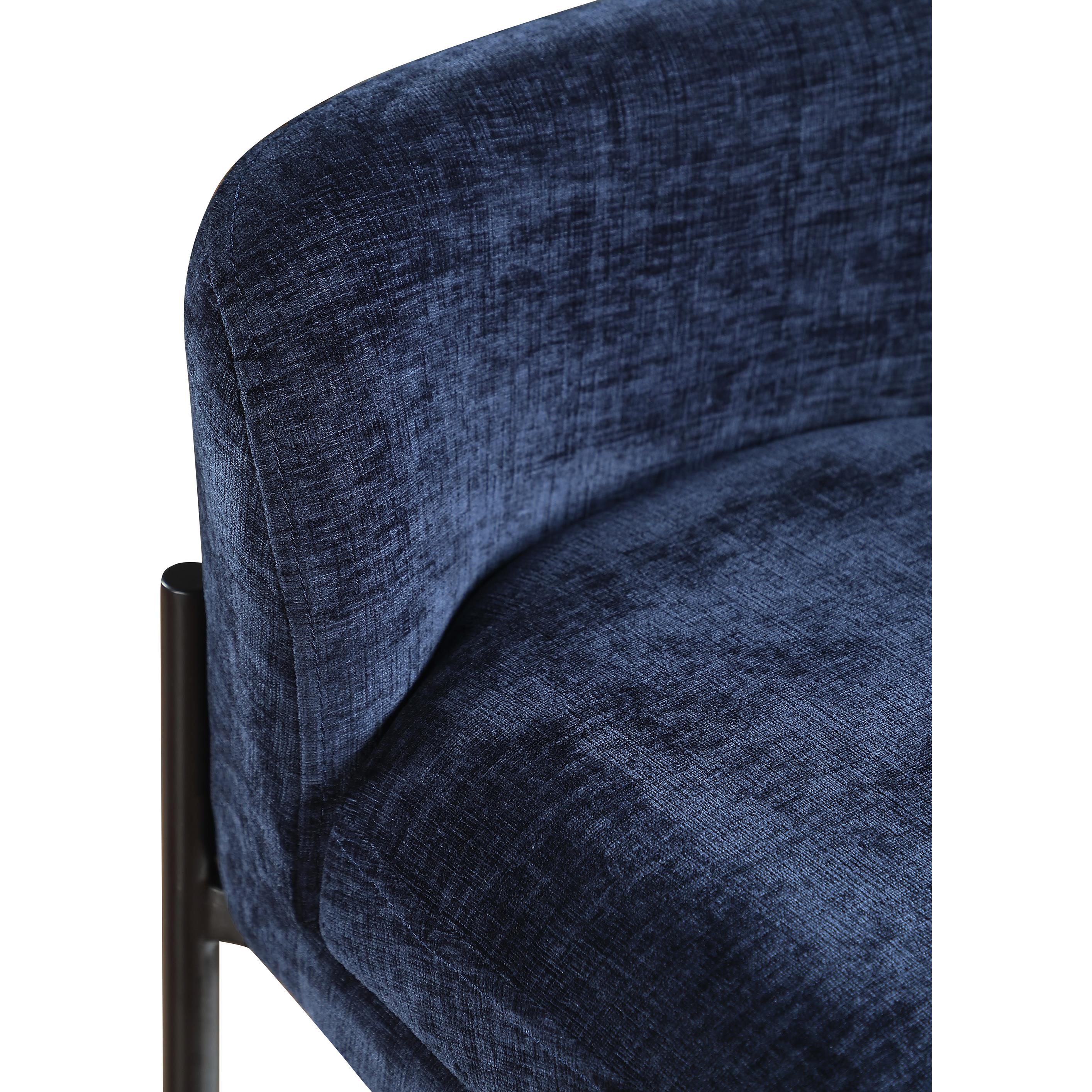 Meridian Burton Navy Chenille Fabric Stool