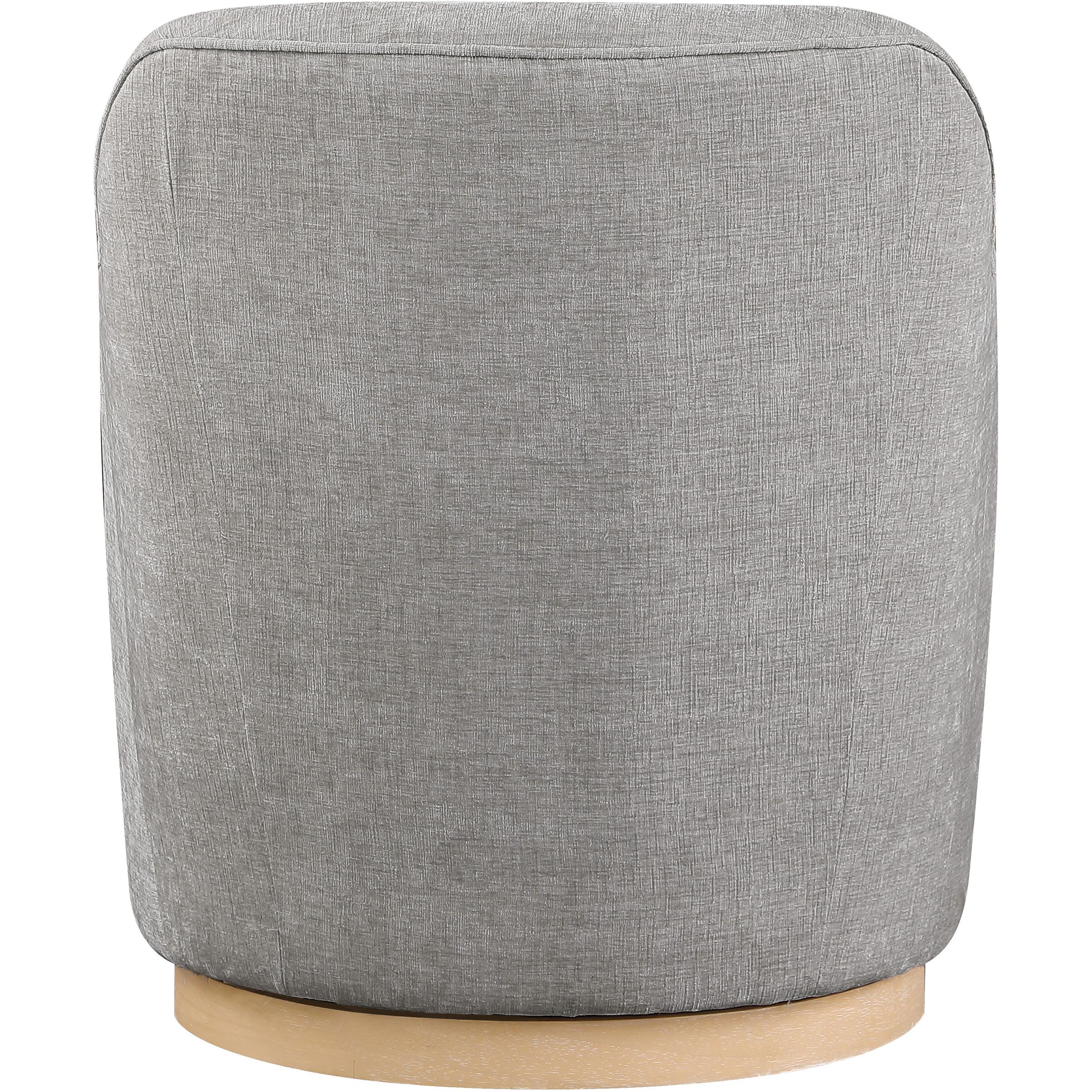 Meridian Clarita Light Grey Chenille Fabric Swivel Accent Chair