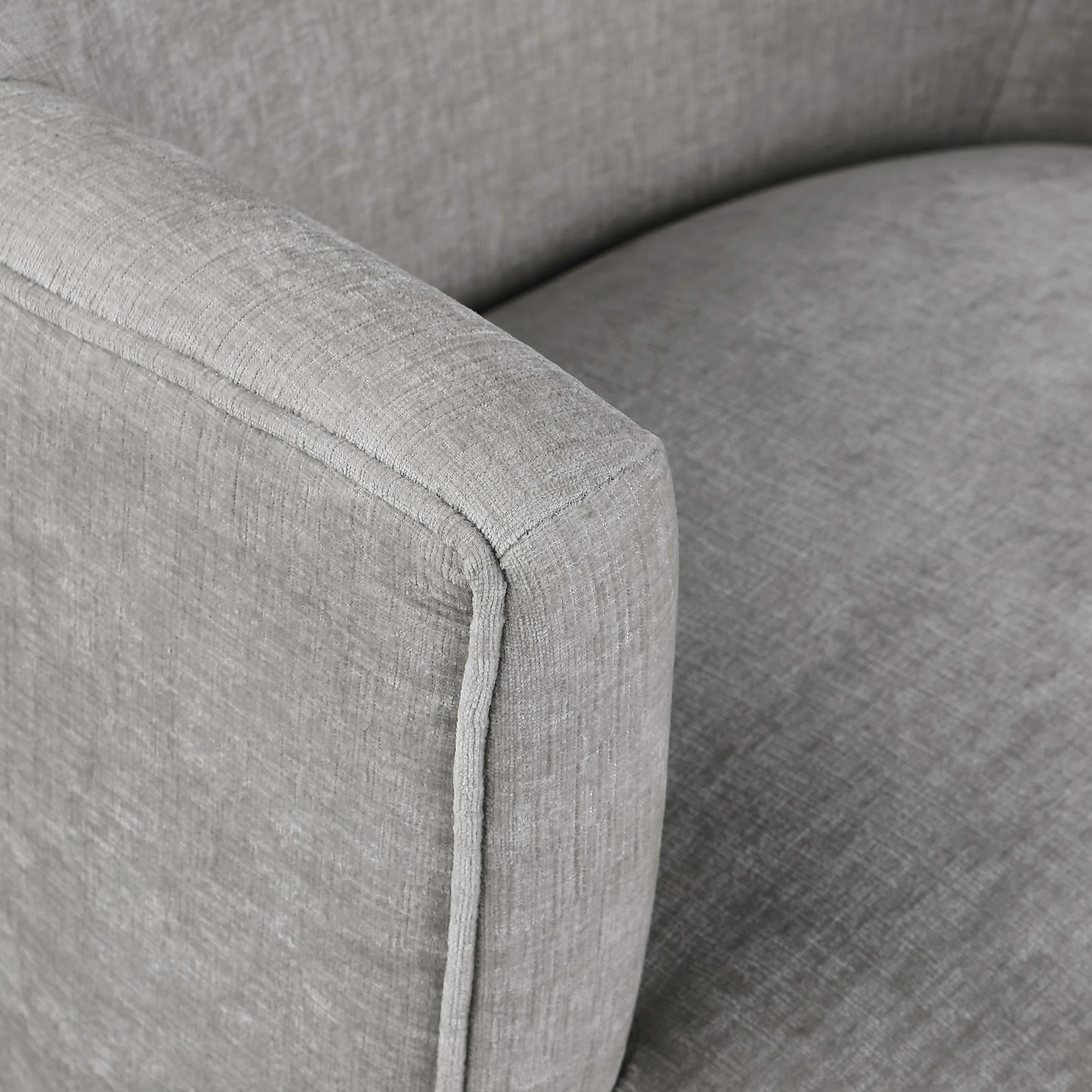 Meridian Clarita Light Grey Chenille Fabric Swivel Accent Chair