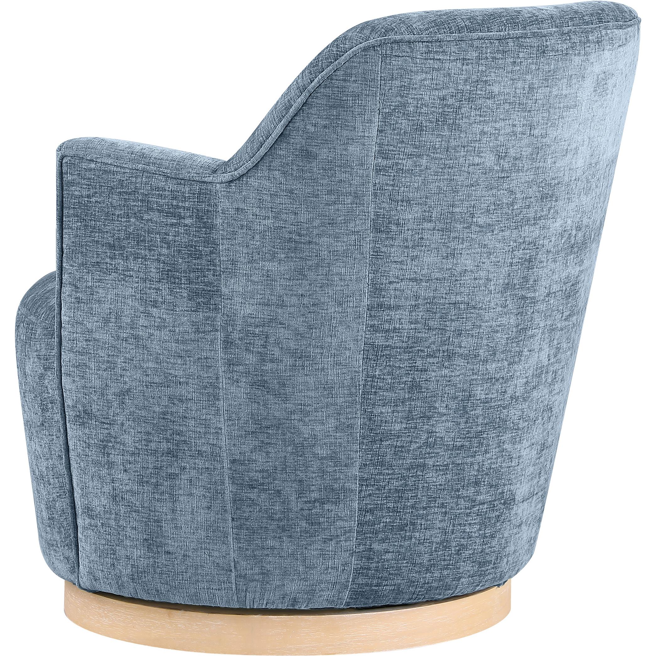 Meridian Clarita Light Blue Chenille Fabric Swivel Accent Chair