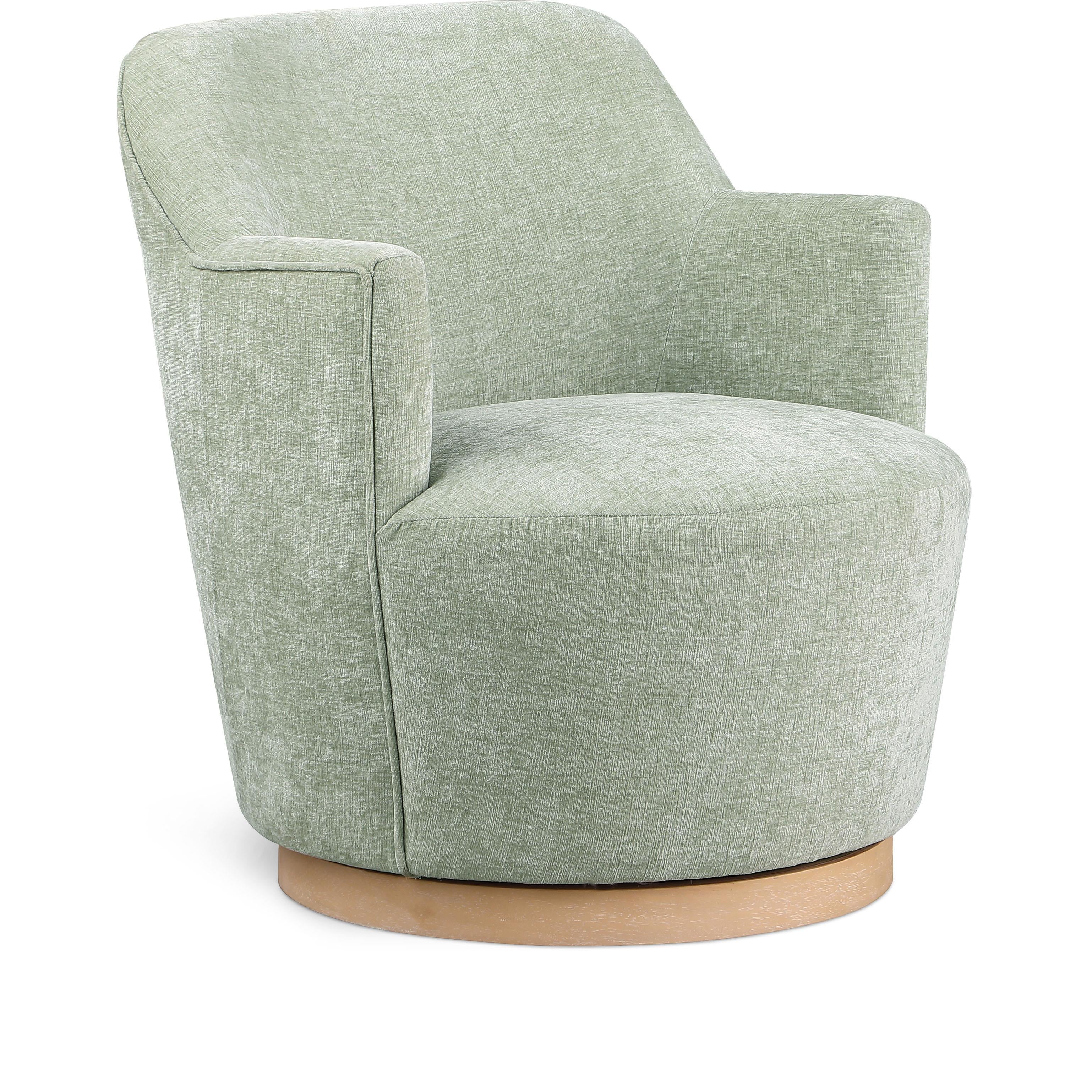 Meridian Clarita Mint Chenille Fabric Swivel Accent Chair