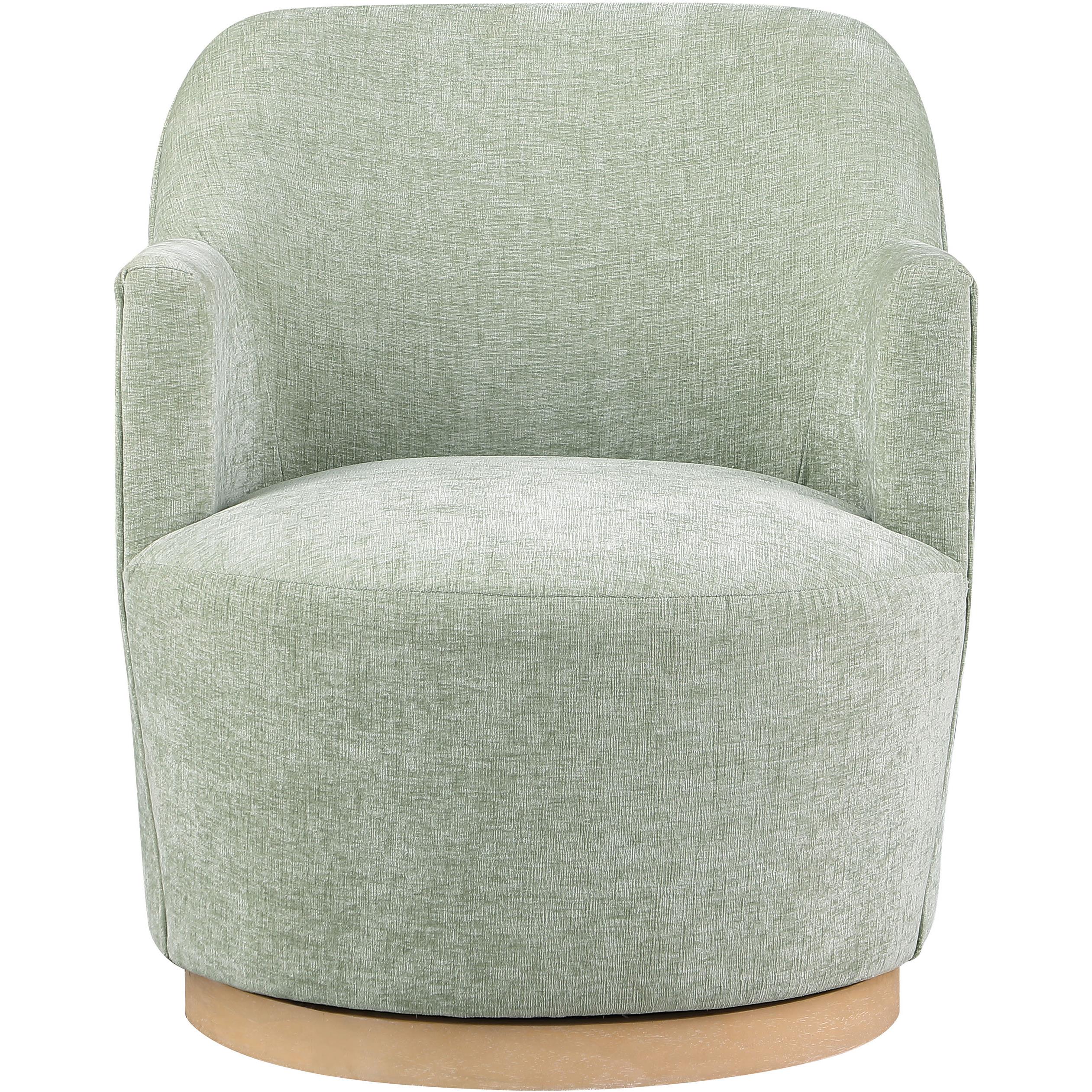 Meridian Clarita Mint Chenille Fabric Swivel Accent Chair