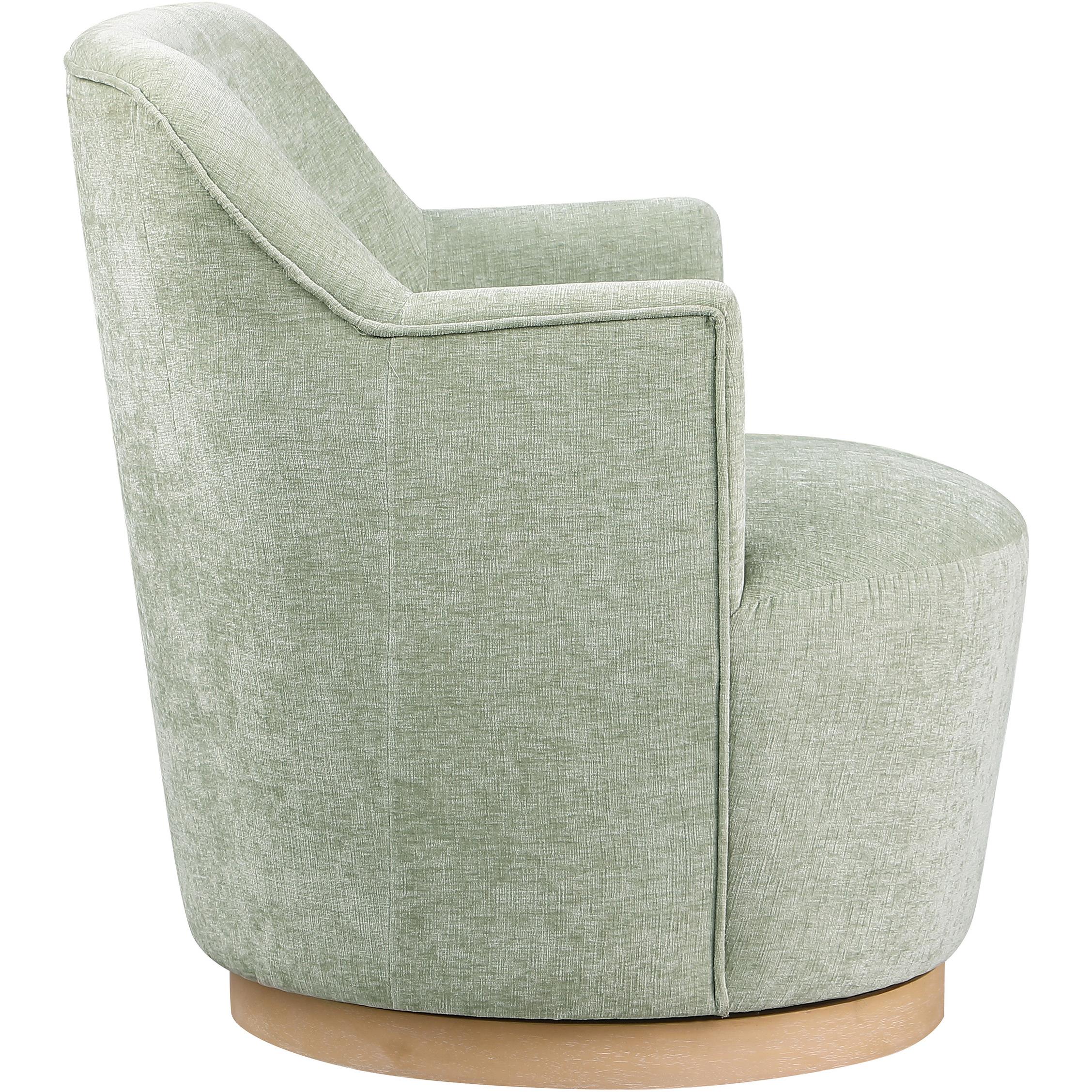 Meridian Clarita Mint Chenille Fabric Swivel Accent Chair