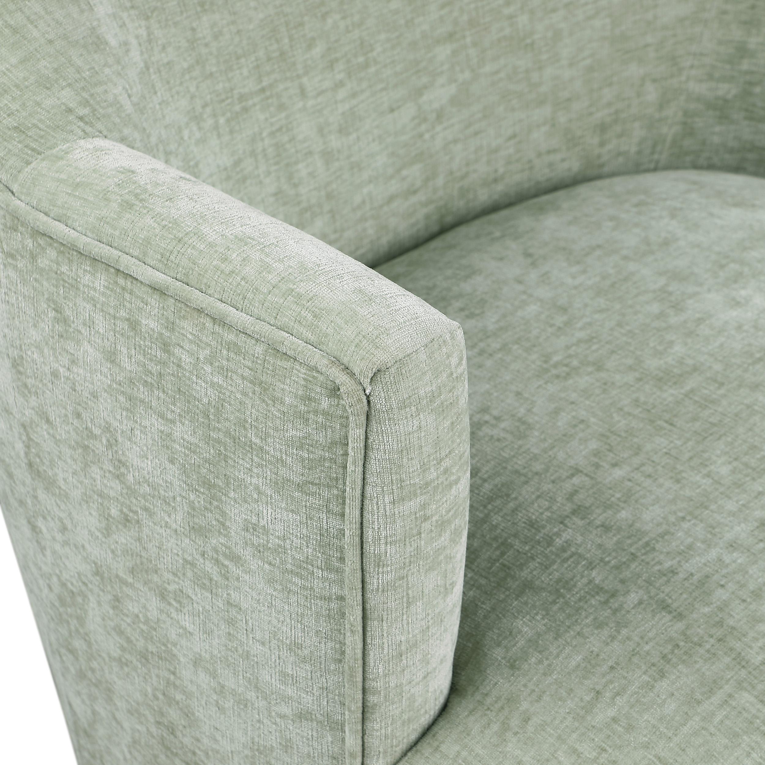 Meridian Clarita Mint Chenille Fabric Swivel Accent Chair