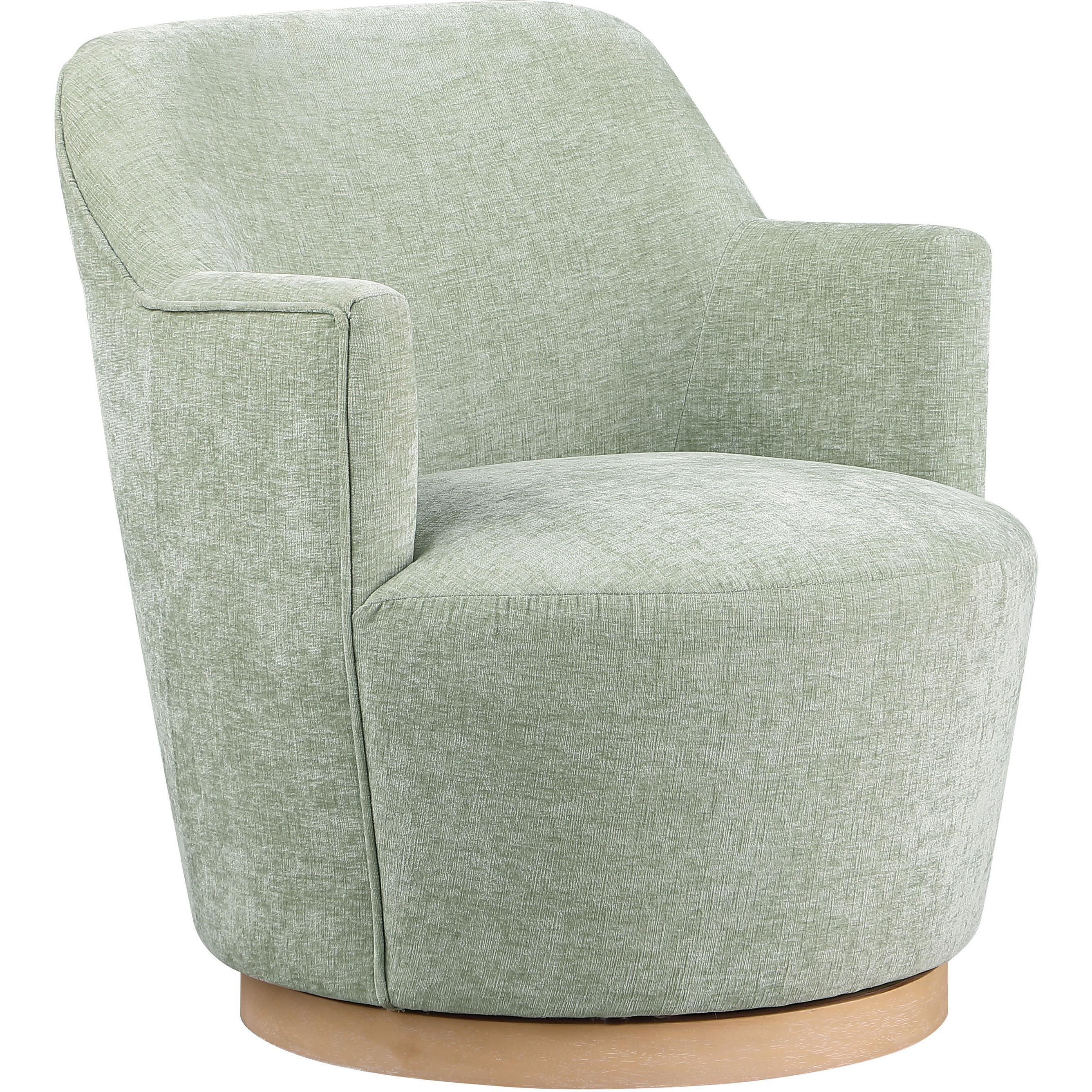 Meridian Clarita Mint Chenille Fabric Swivel Accent Chair