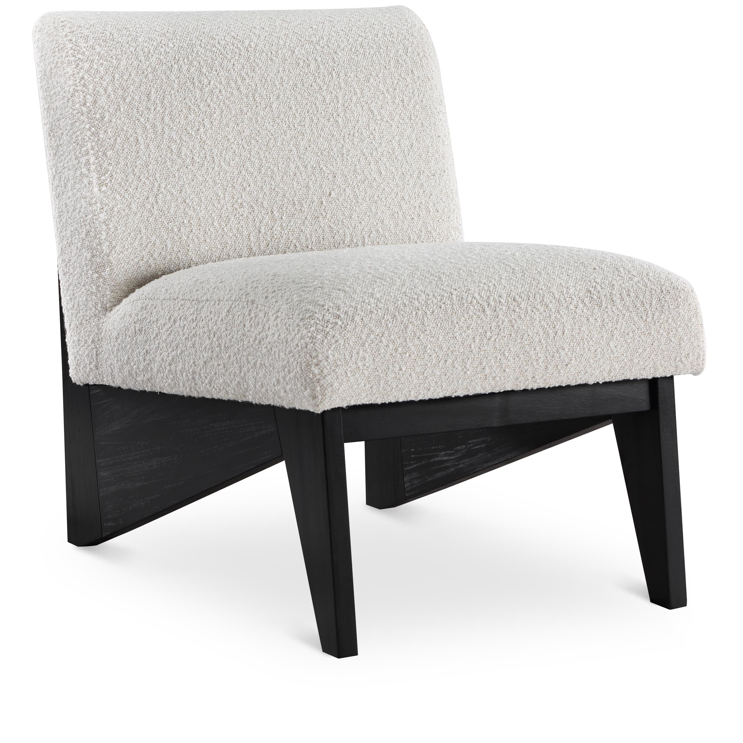 Meridian Chapman Cream Boucle Fabric Accent Chair