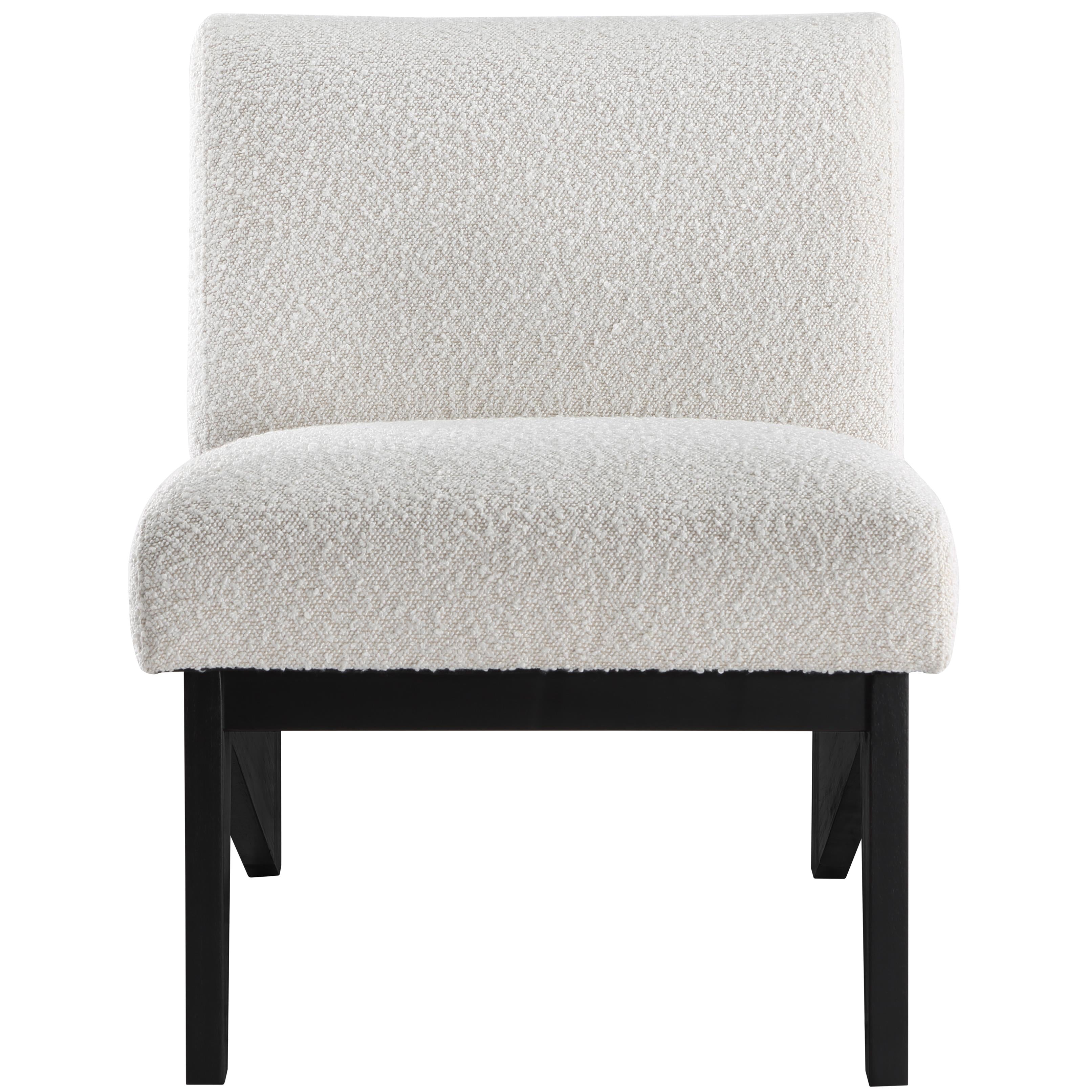 Meridian Chapman Cream Boucle Fabric Accent Chair