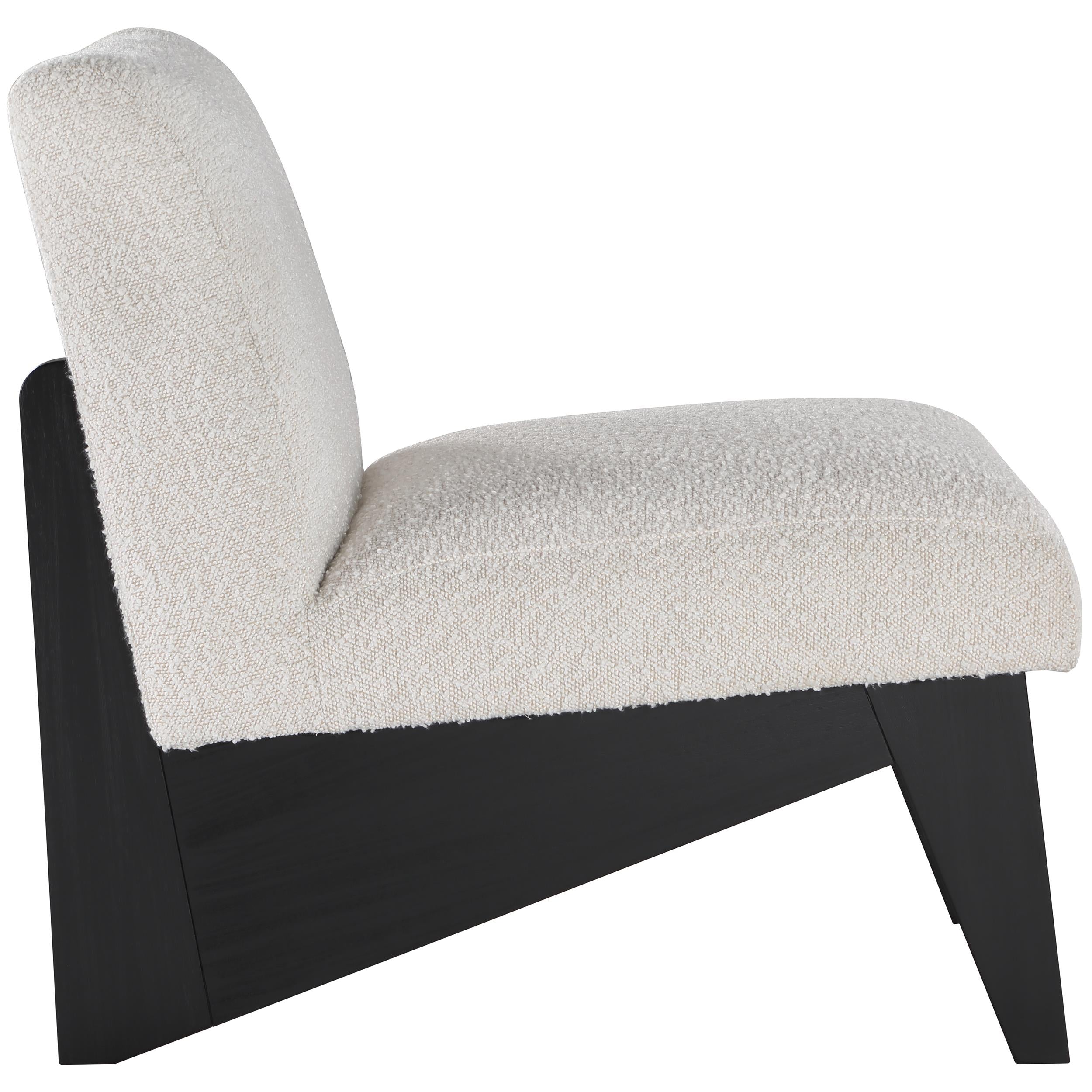 Meridian Chapman Cream Boucle Fabric Accent Chair