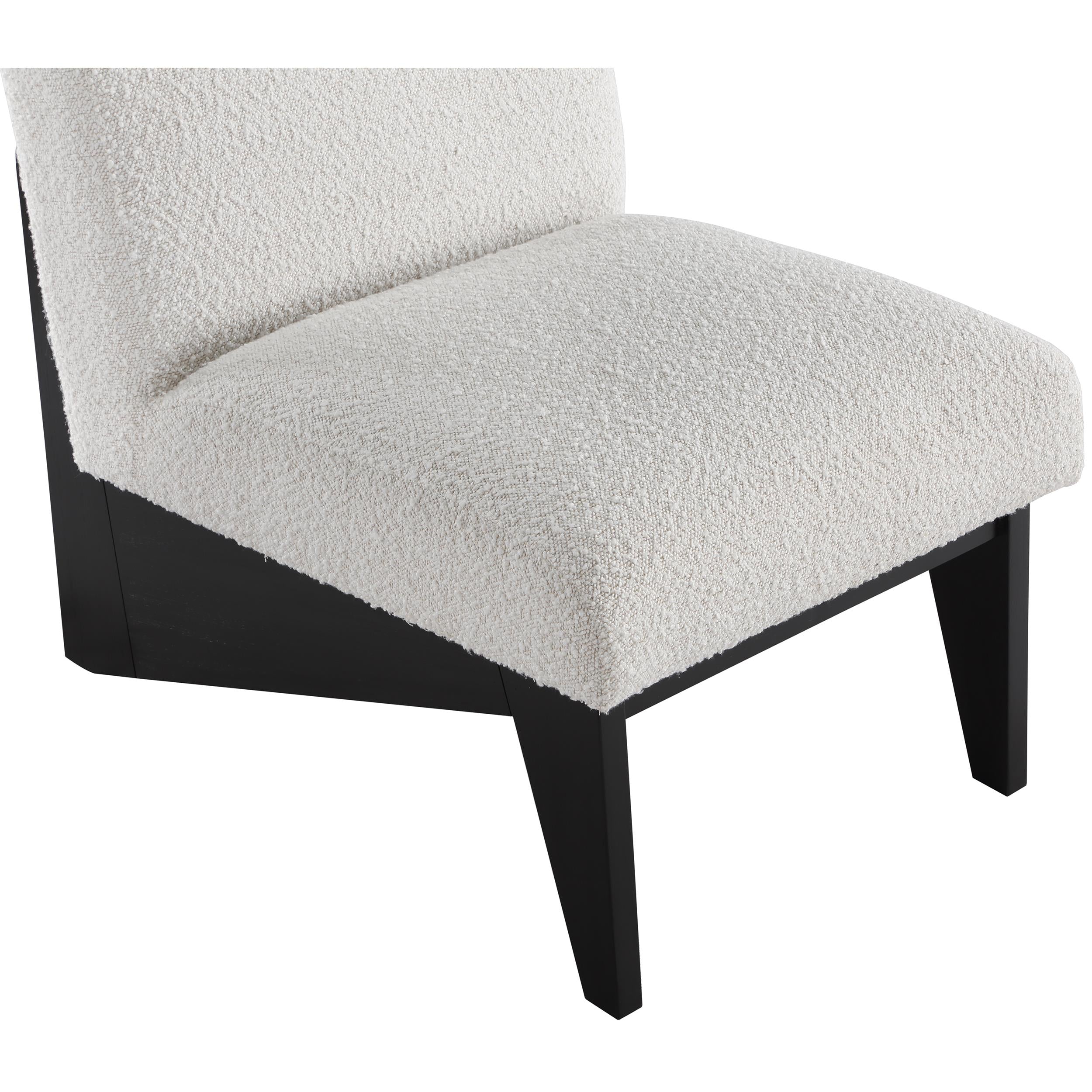 Meridian Chapman Cream Boucle Fabric Accent Chair