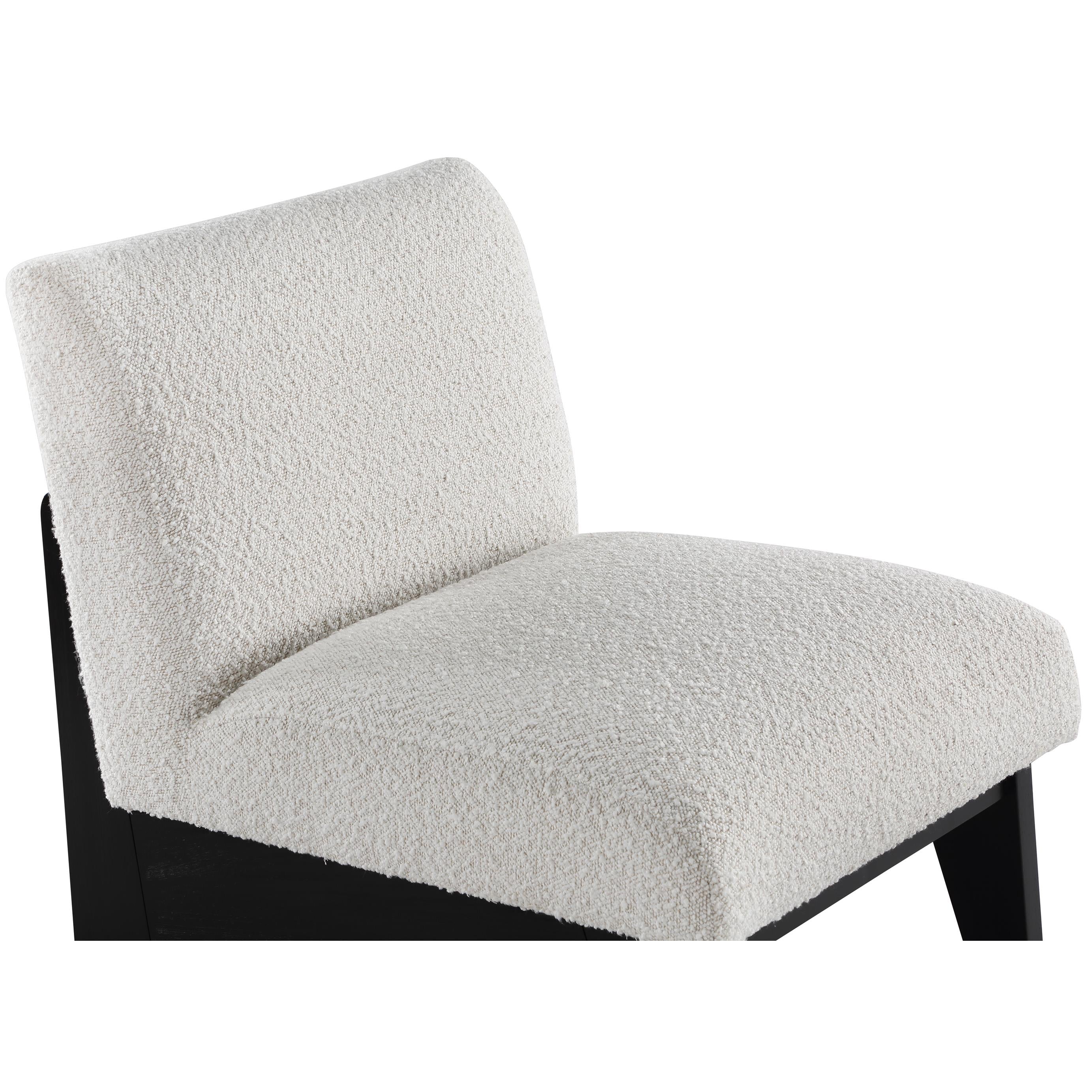 Meridian Chapman Cream Boucle Fabric Accent Chair