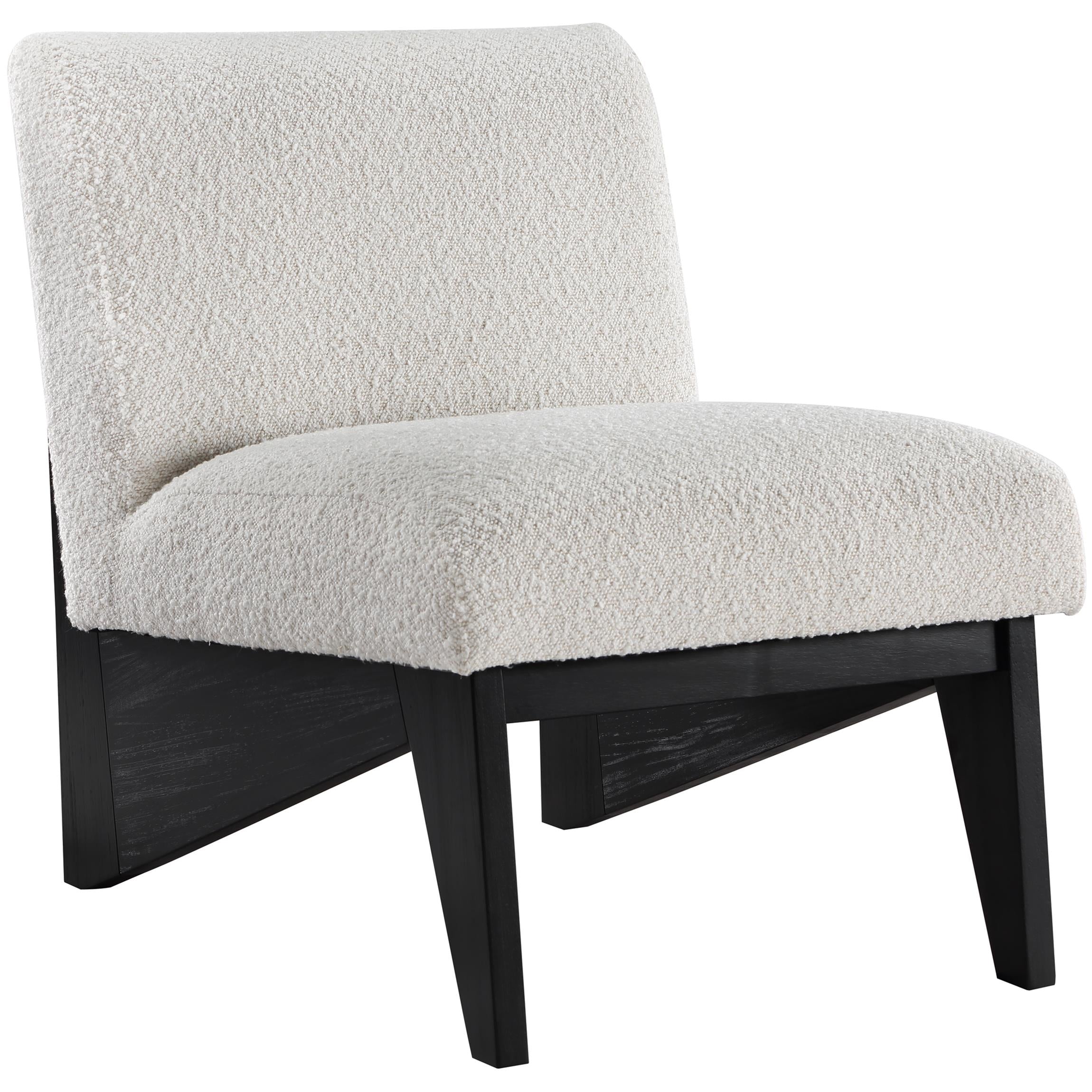 Meridian Chapman Cream Boucle Fabric Accent Chair