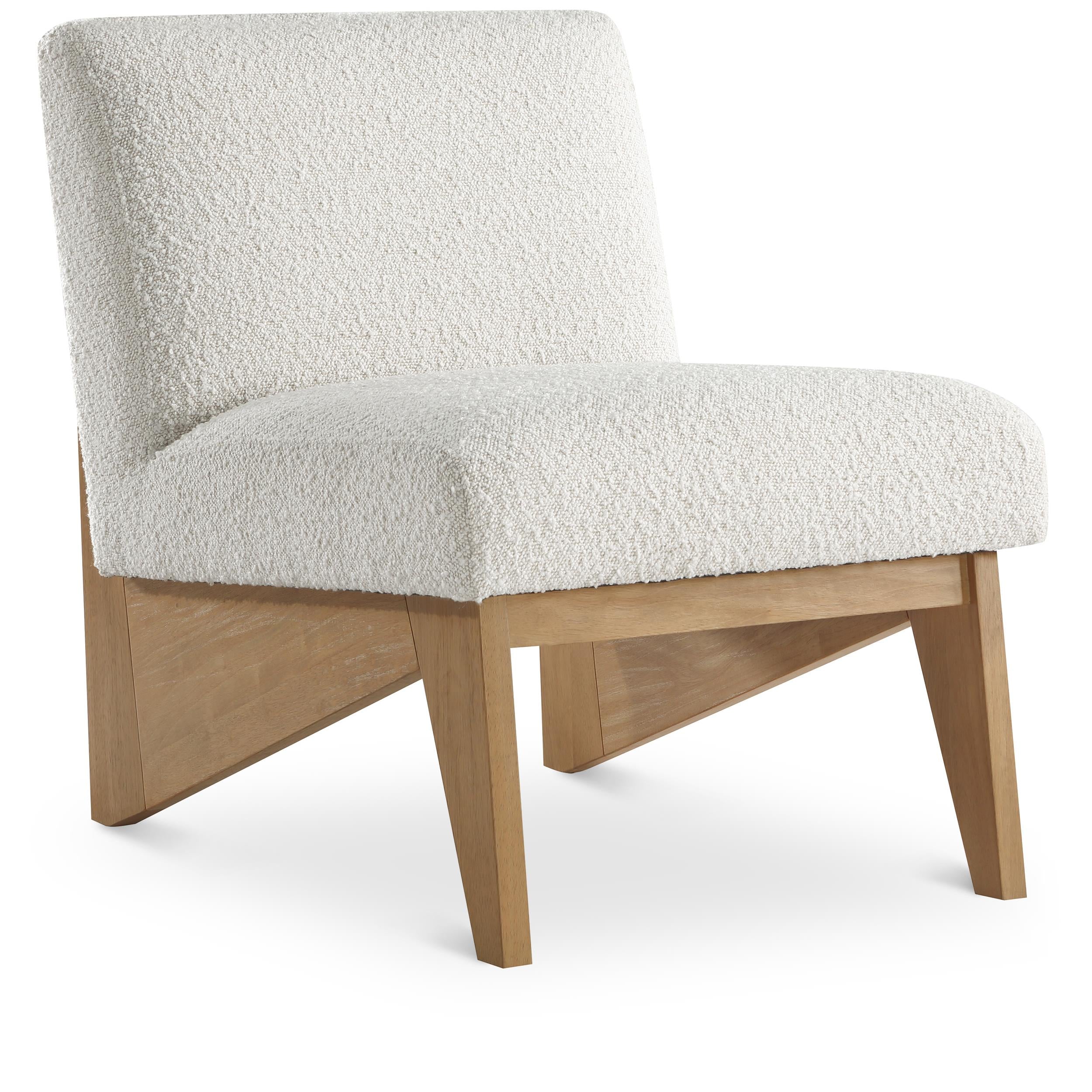 Meridian Chapman Cream Boucle Fabric Accent Chair