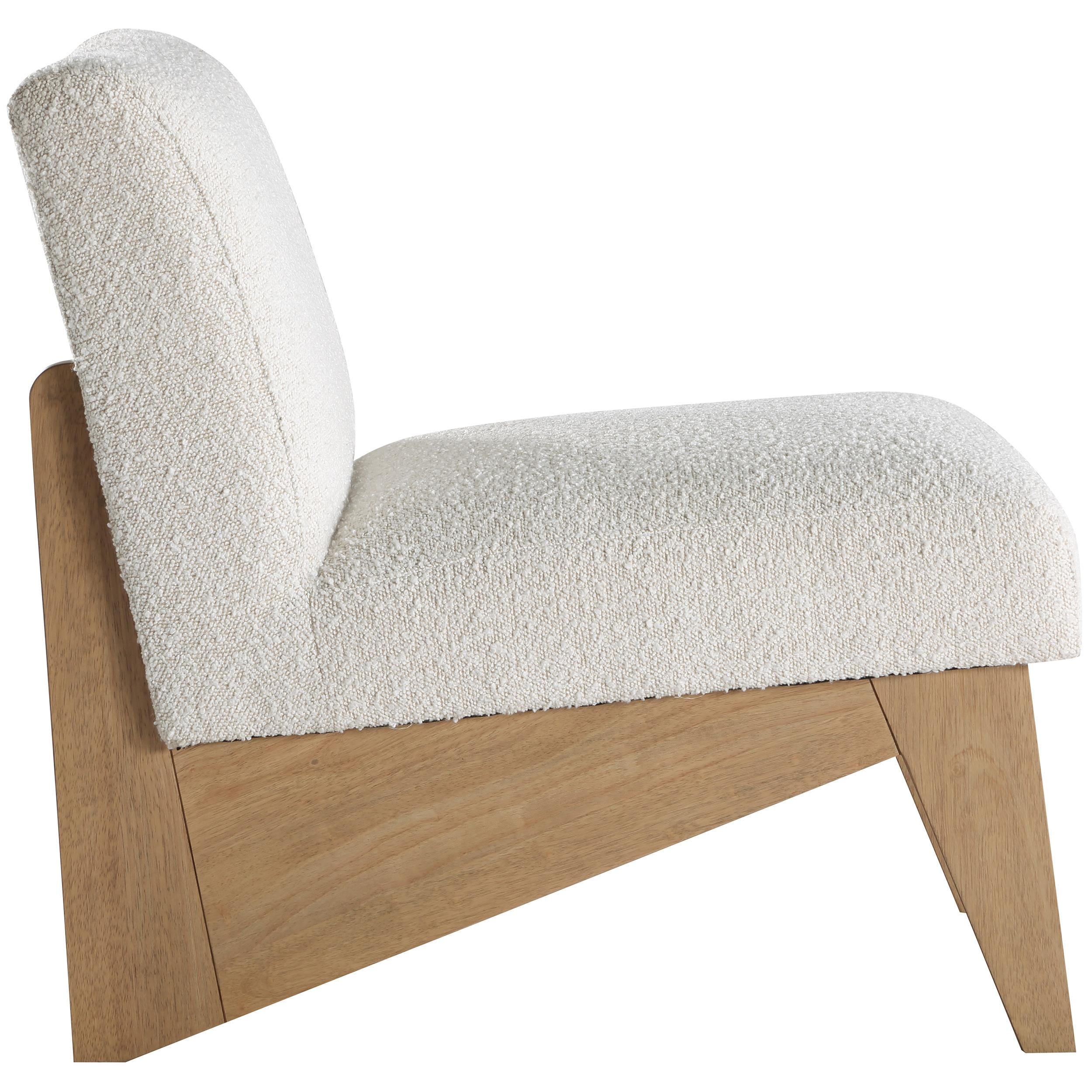 Meridian Chapman Cream Boucle Fabric Accent Chair