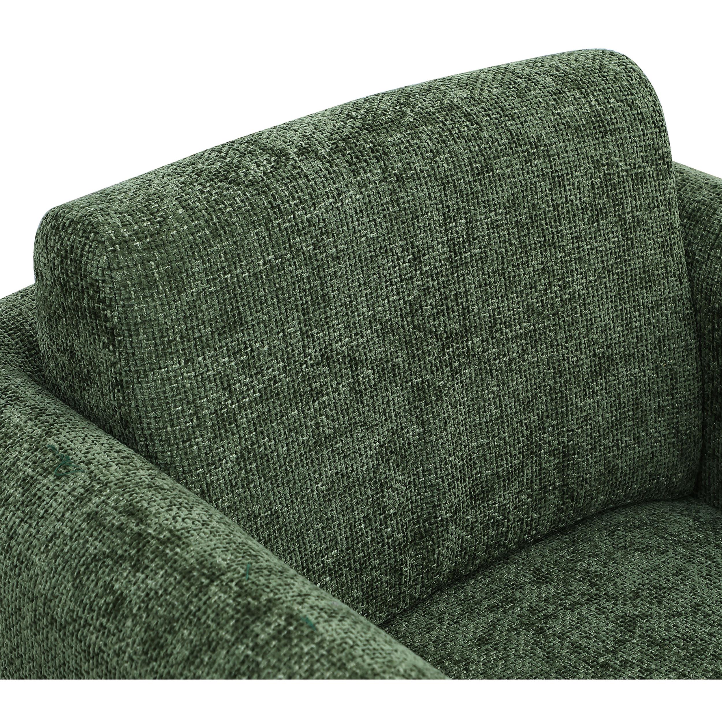 Meridian Alessandra Green Chenille Fabric Swivel Accent Chair