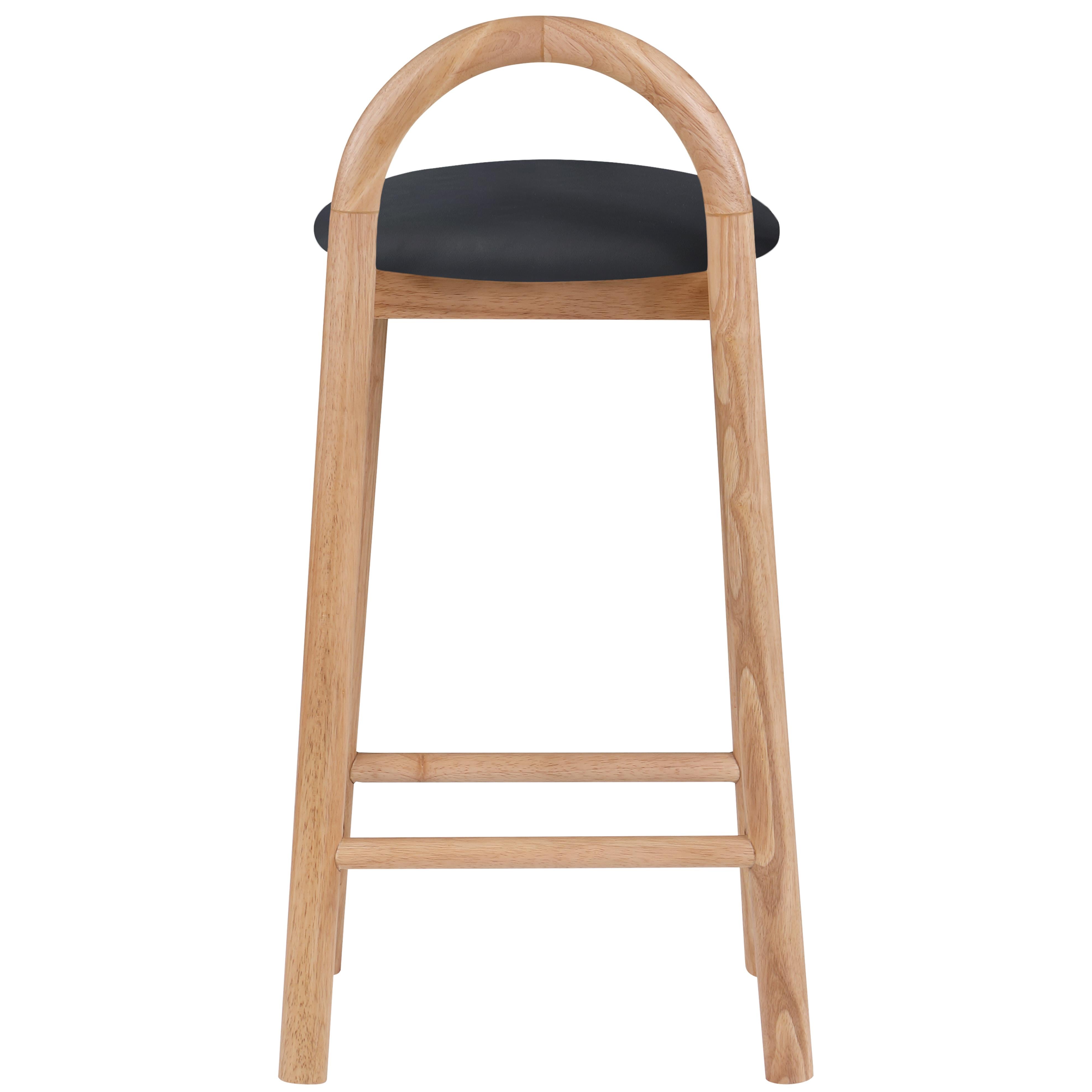 Meridian Calvin Black Vegan Leather Stool