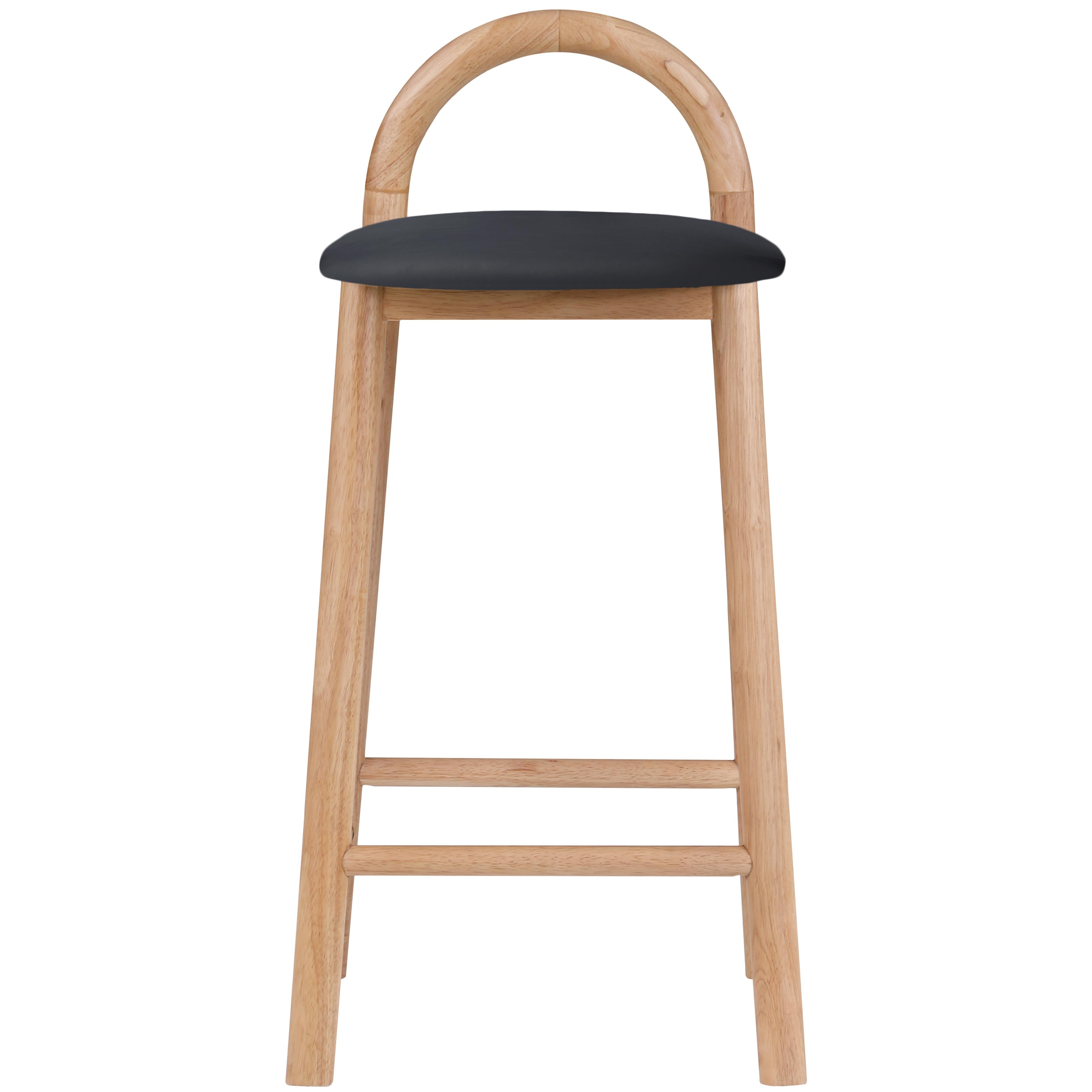 Meridian Calvin Black Vegan Leather Stool