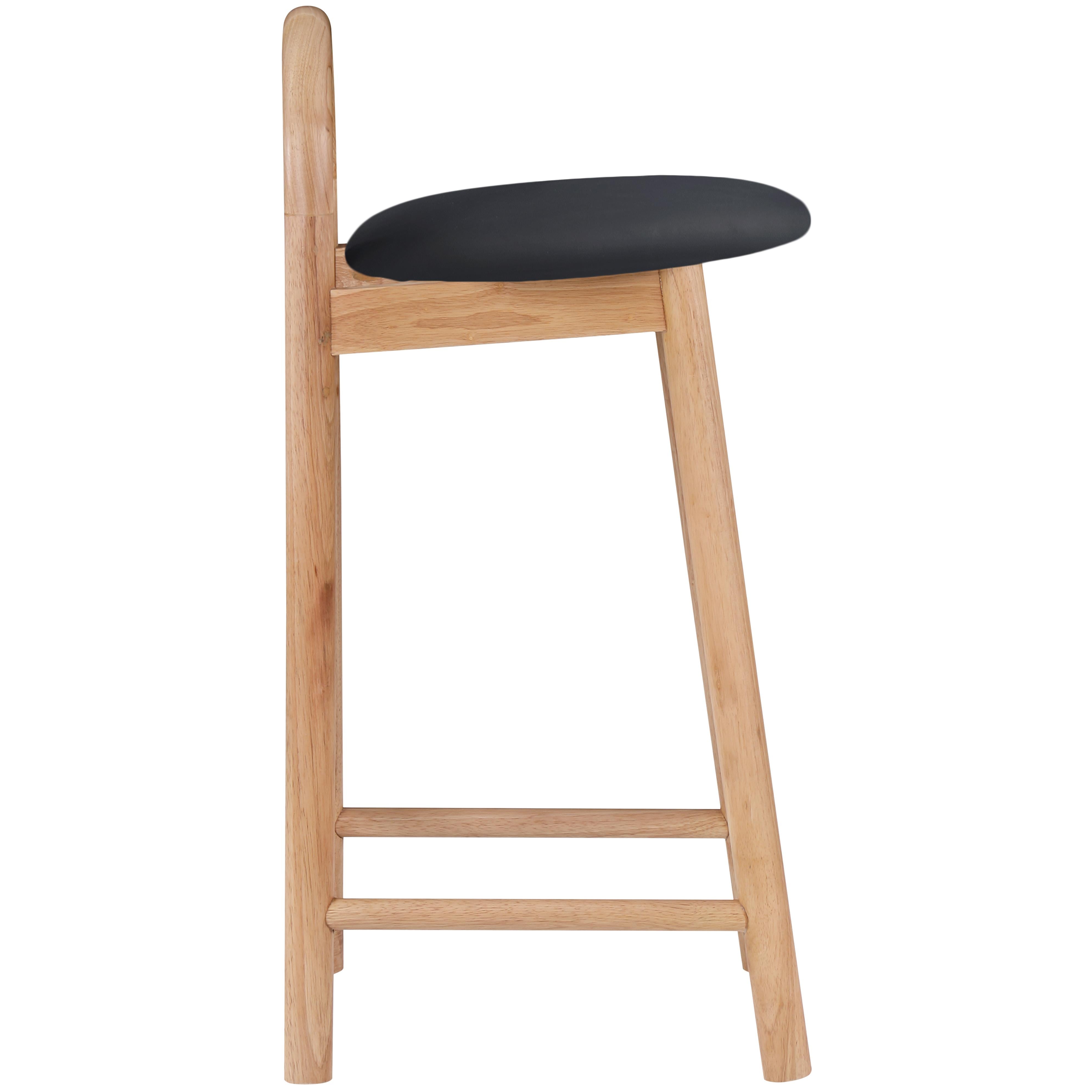 Meridian Calvin Black Vegan Leather Stool