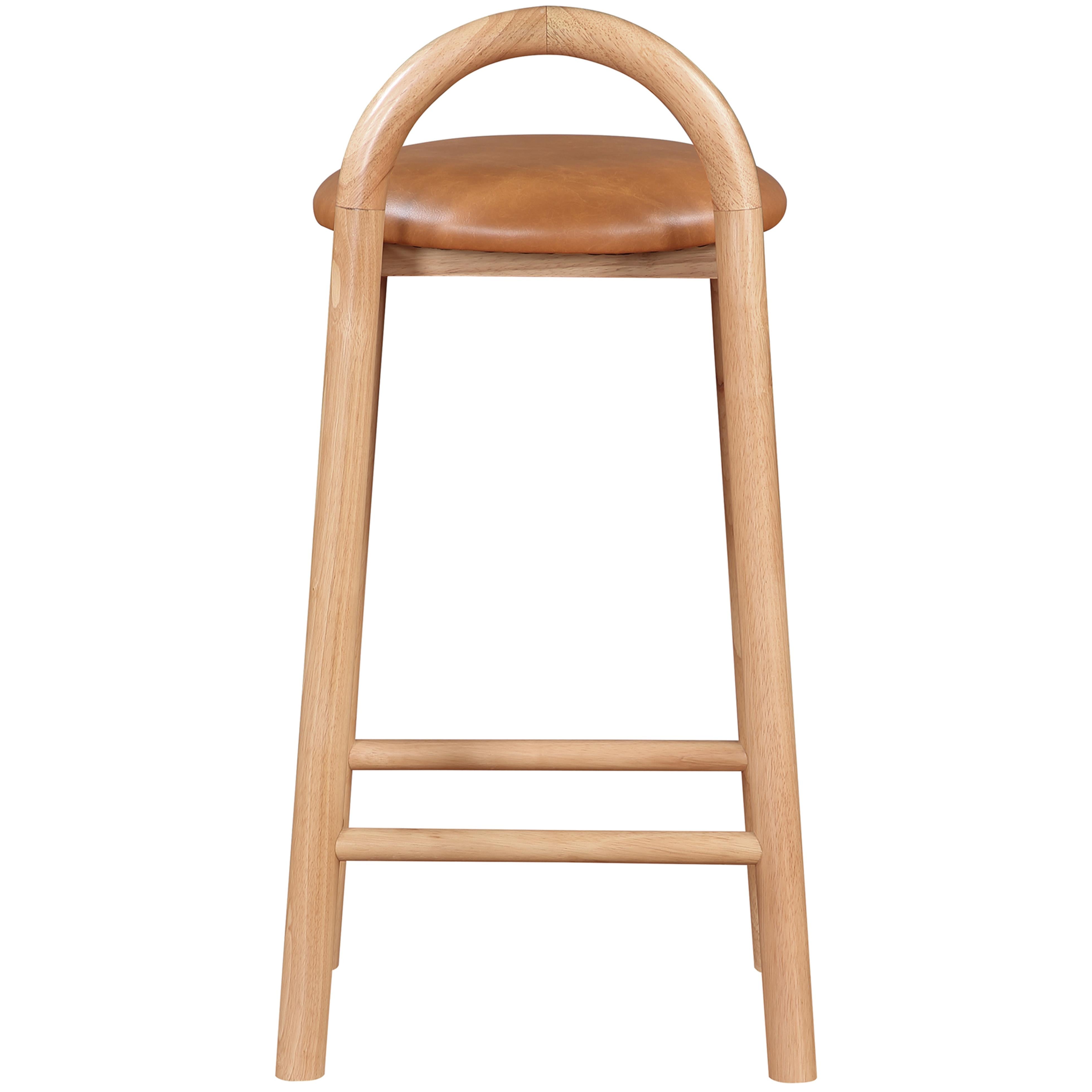 Meridian Calvin Cognac Vegan Leather Stool