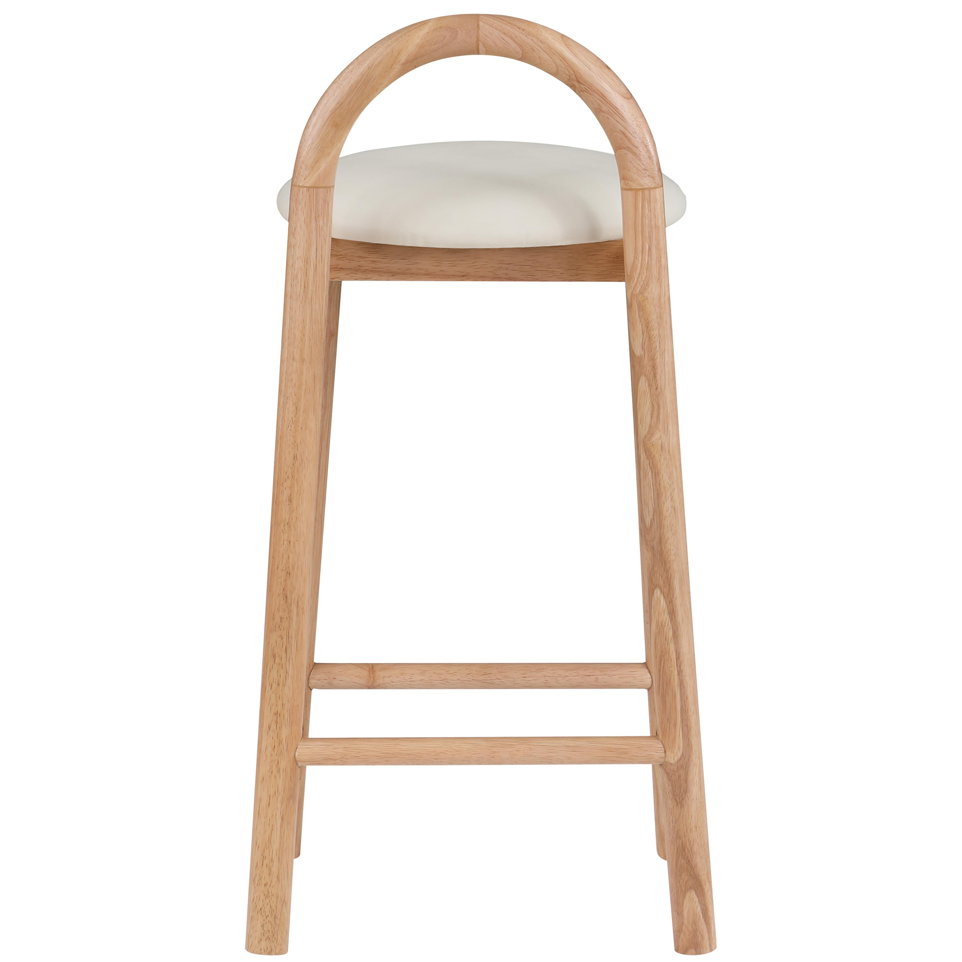 Meridian Calvin Cream Vegan Leather Stool