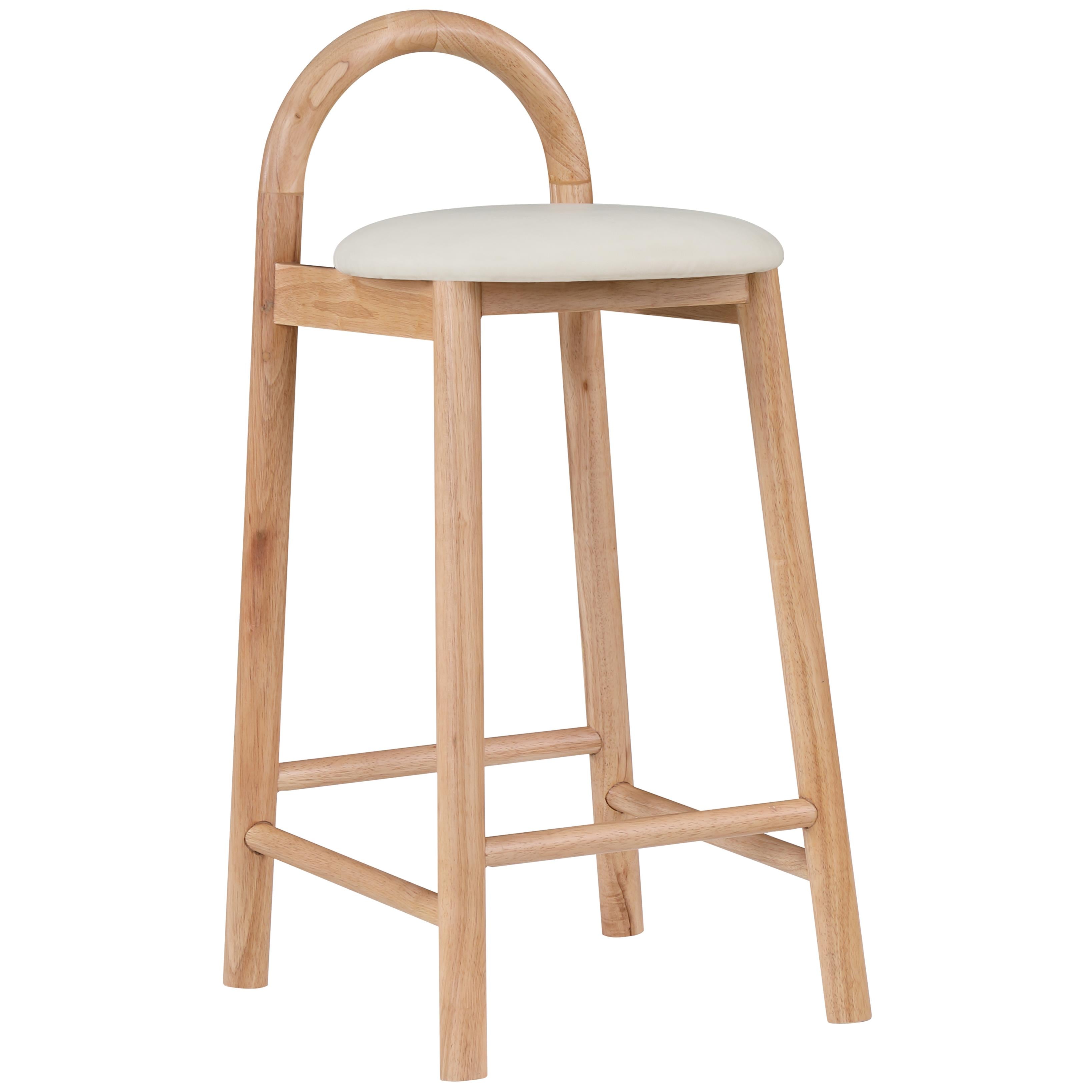 Meridian Calvin Cream Vegan Leather Stool