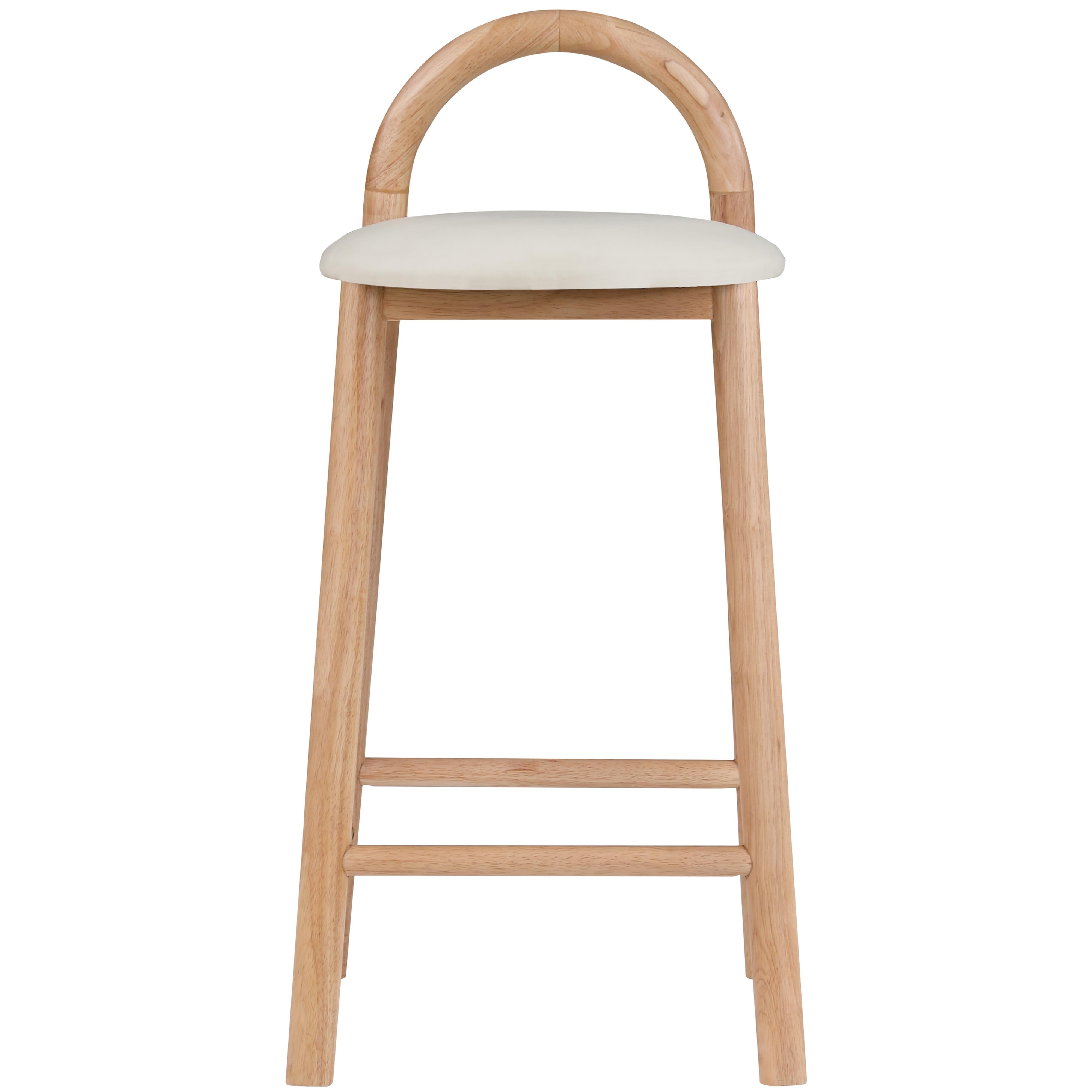 Meridian Calvin Cream Vegan Leather Stool