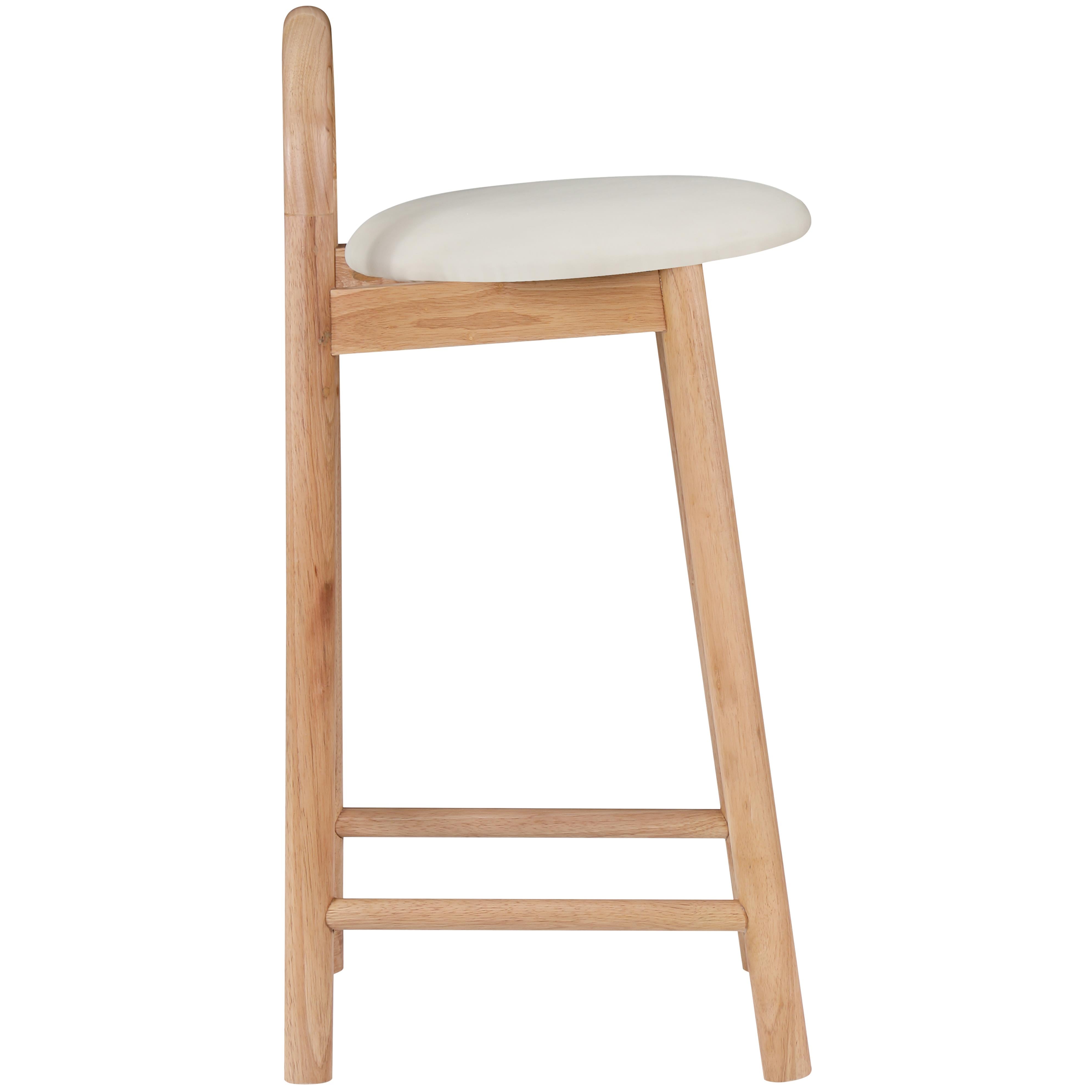 Meridian Calvin Cream Vegan Leather Stool