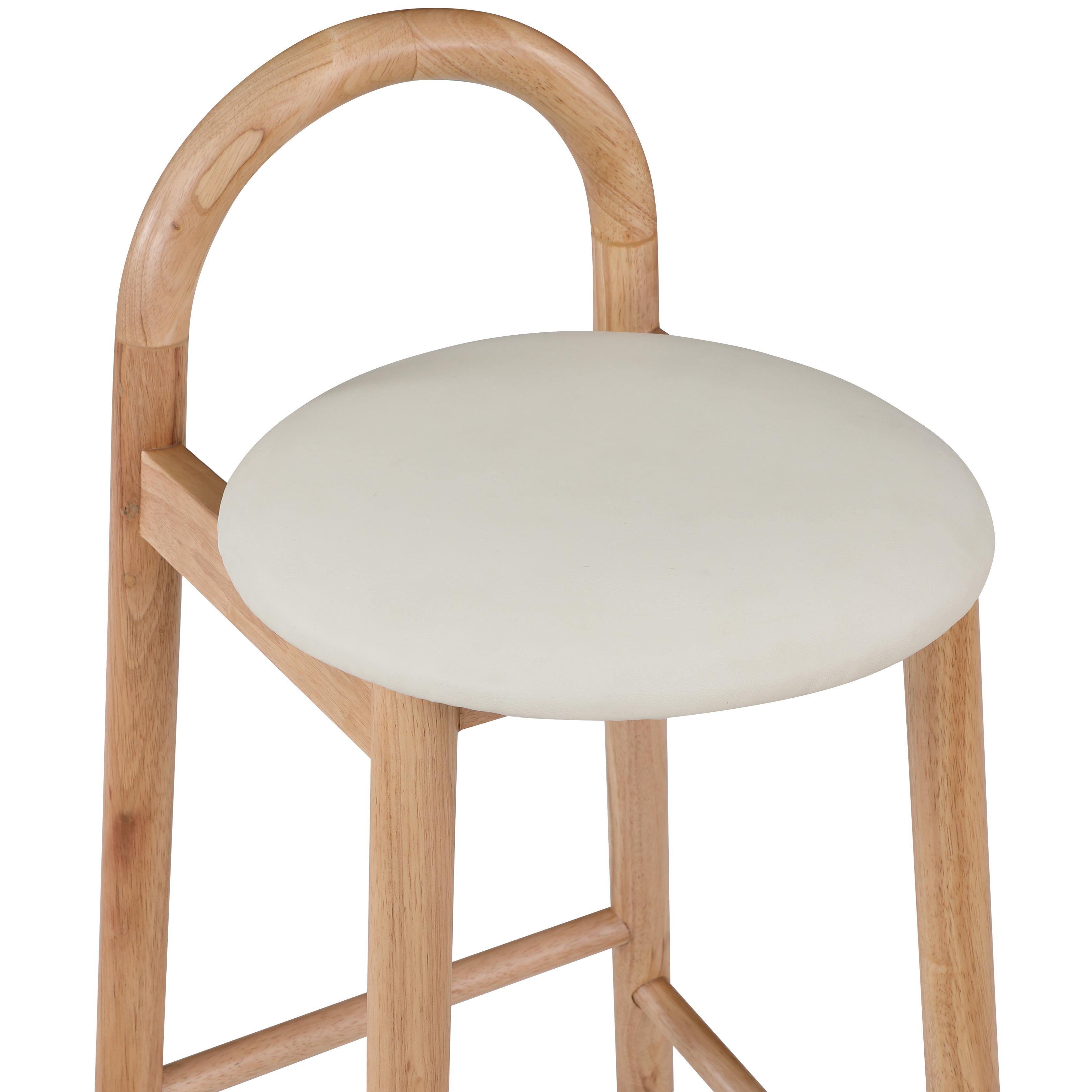 Meridian Calvin Cream Vegan Leather Stool