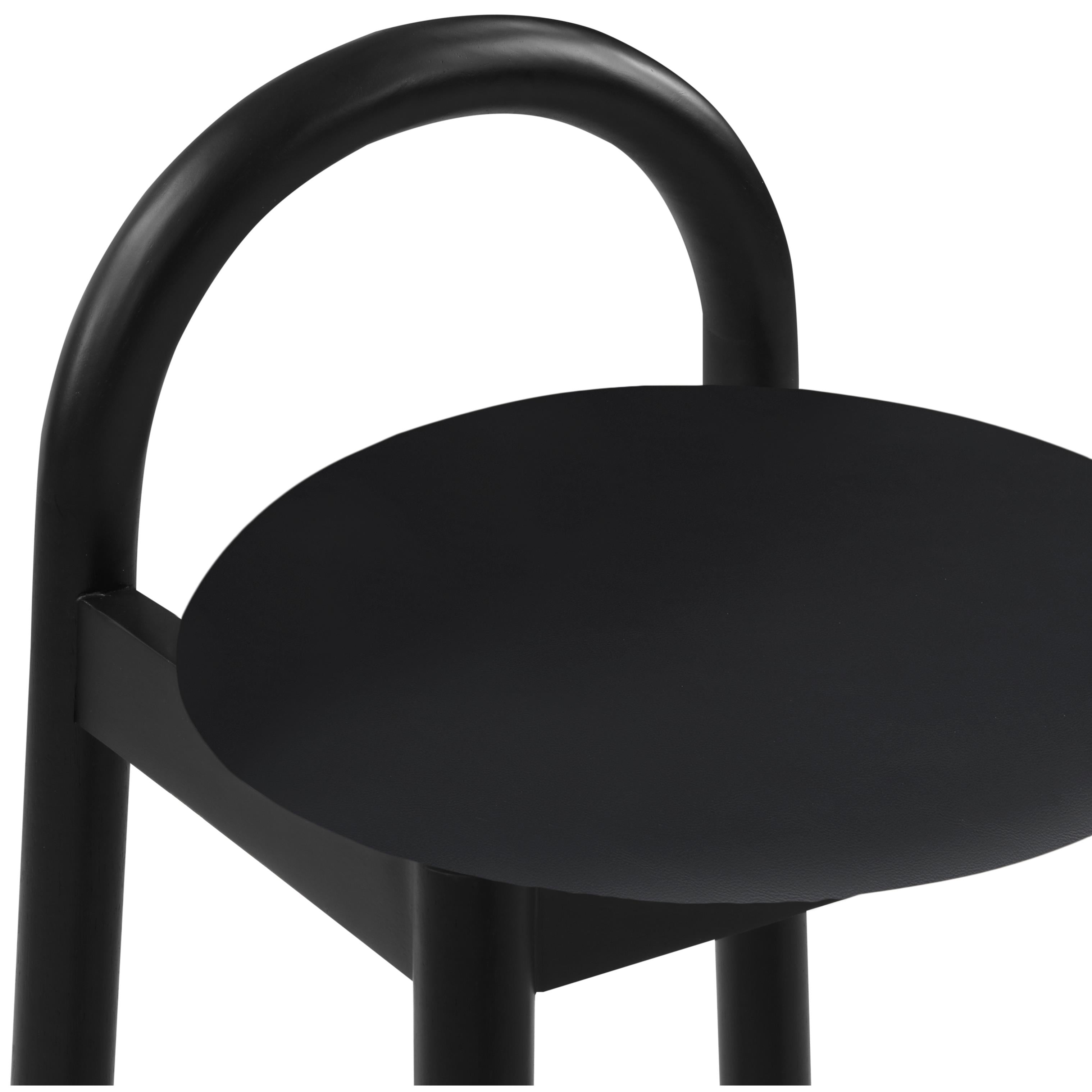 Meridian Calvin Black Vegan Leather Stool