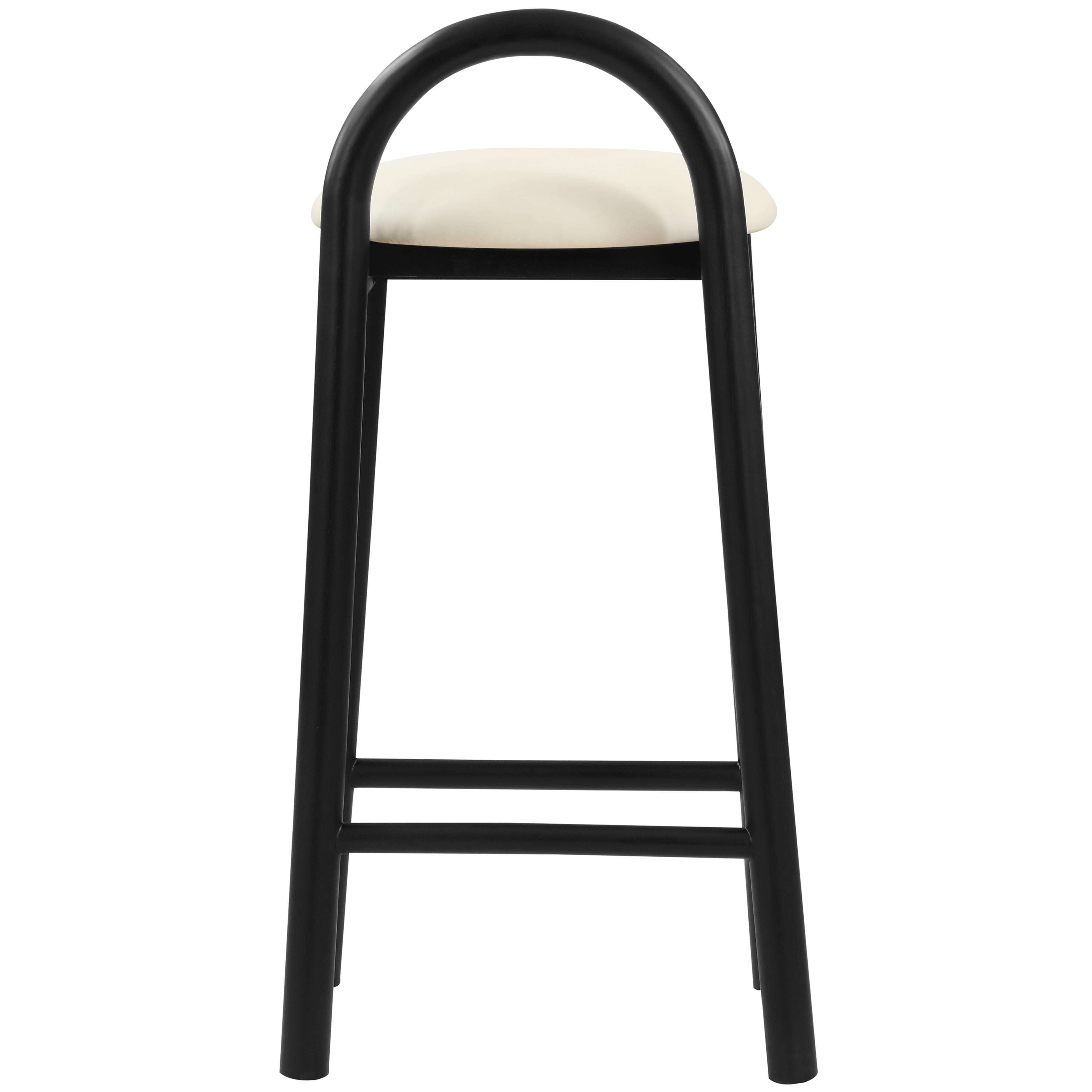 Meridian Calvin Cream Vegan Leather Stool