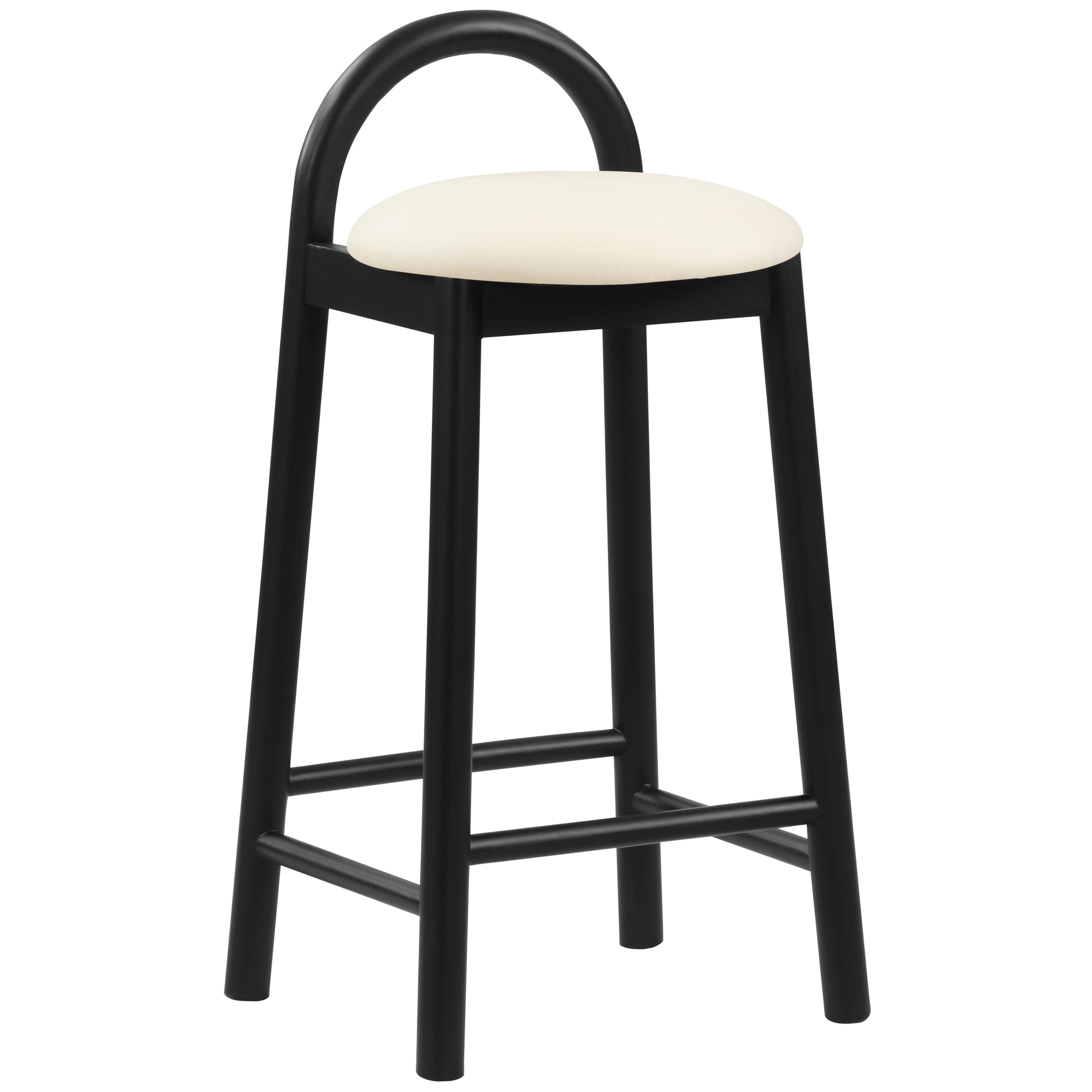 Meridian Calvin Cream Vegan Leather Stool