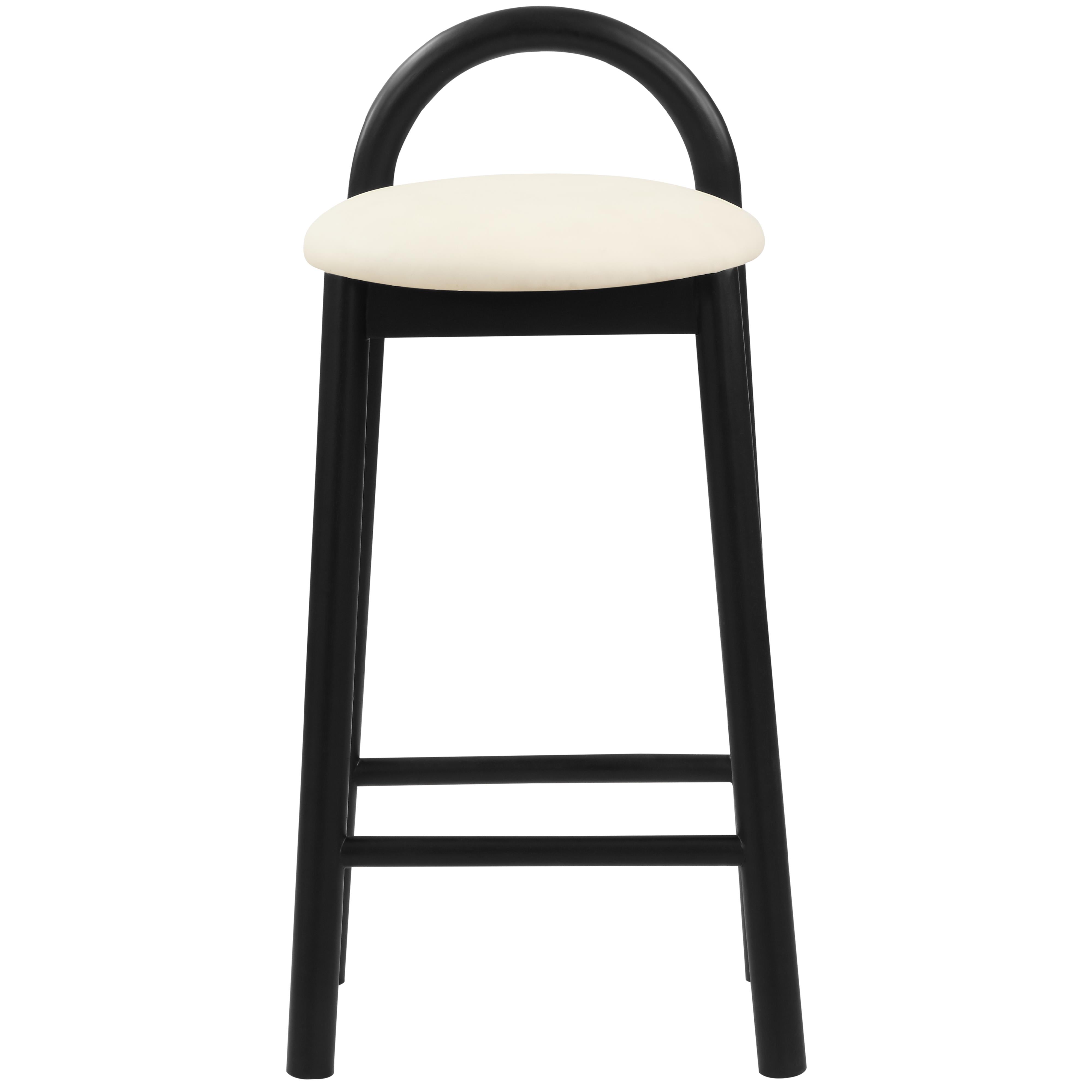 Meridian Calvin Cream Vegan Leather Stool