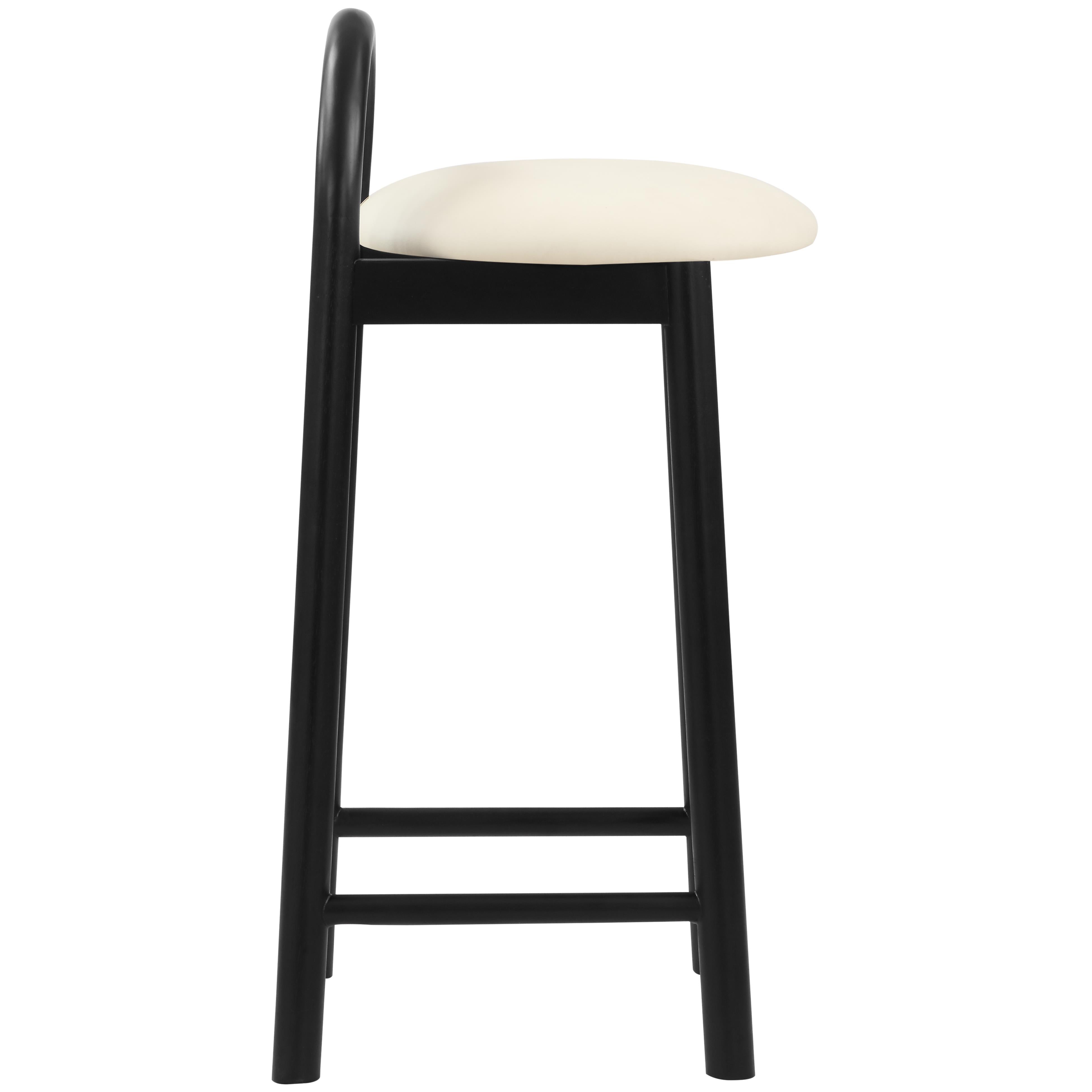 Meridian Calvin Cream Vegan Leather Stool