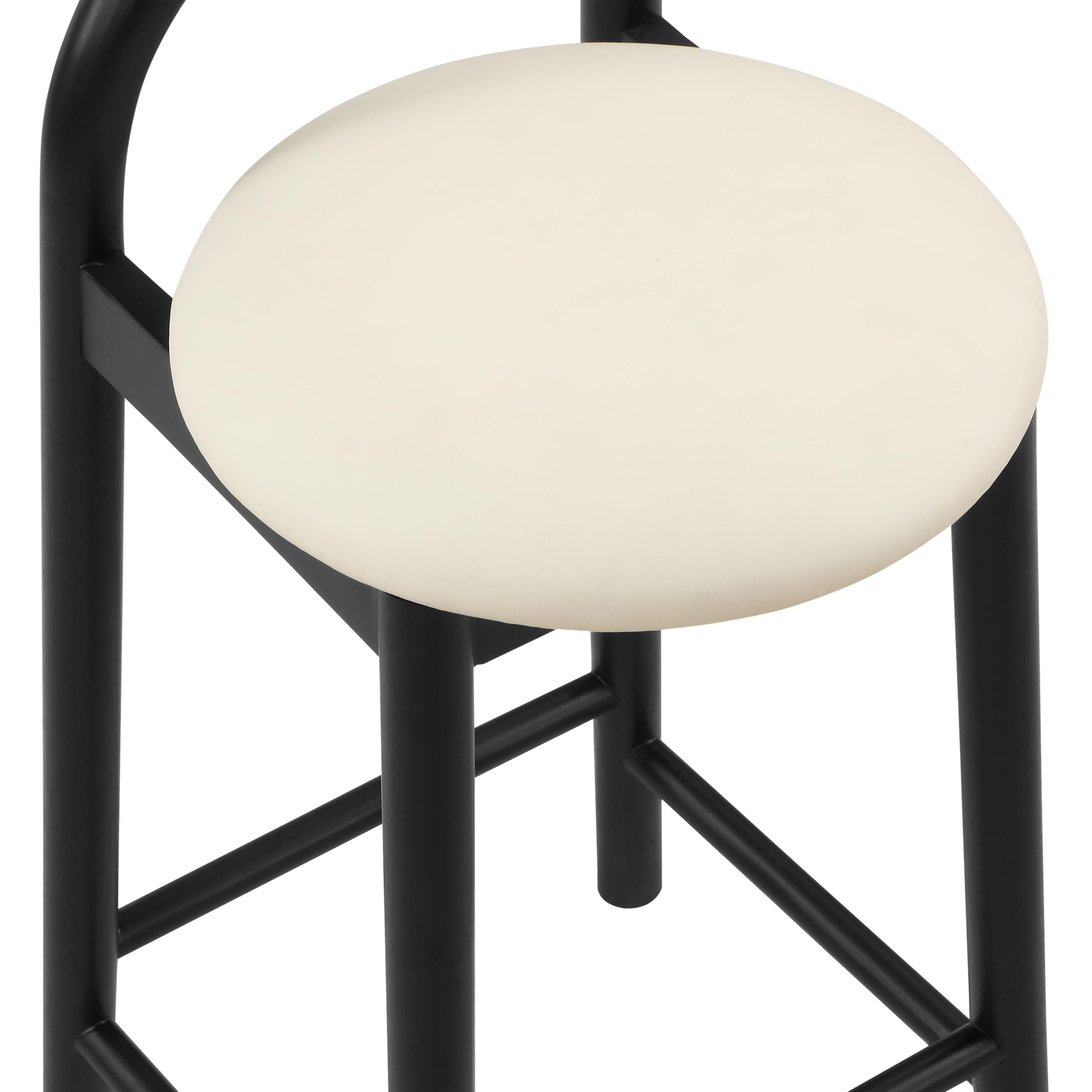 Meridian Calvin Cream Vegan Leather Stool