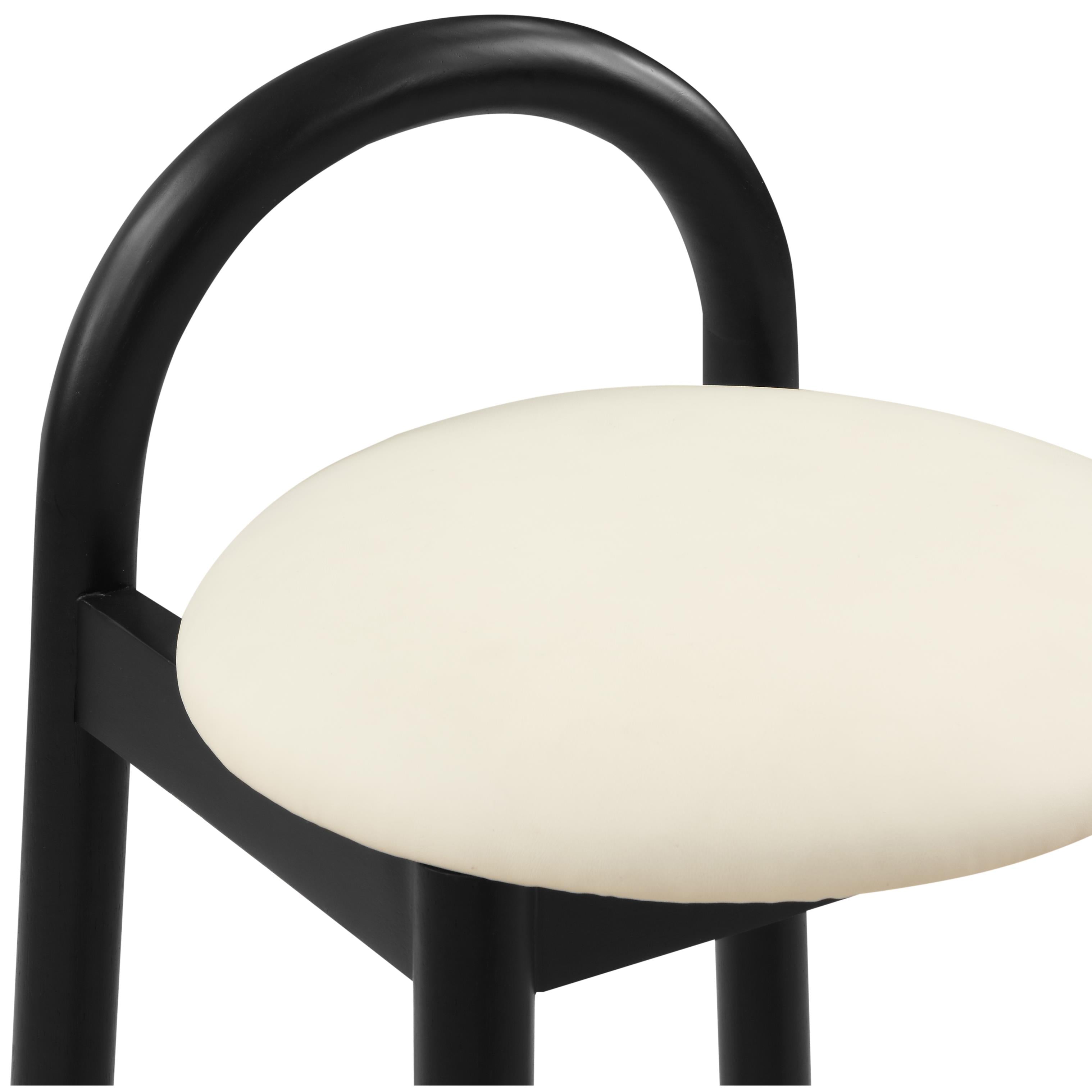 Meridian Calvin Cream Vegan Leather Stool