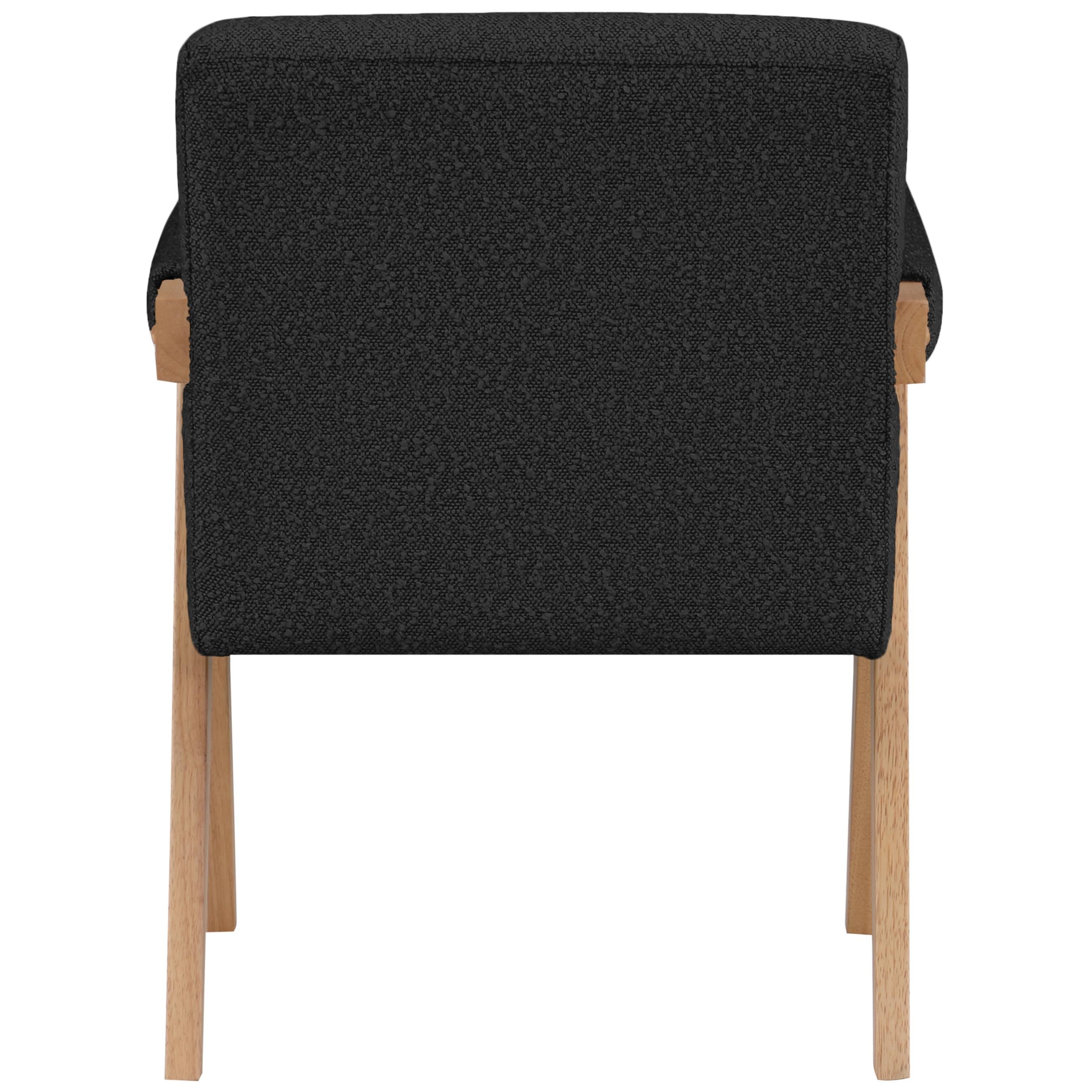 Meridian Woodloch Black Boucle Fabric Accent Chair