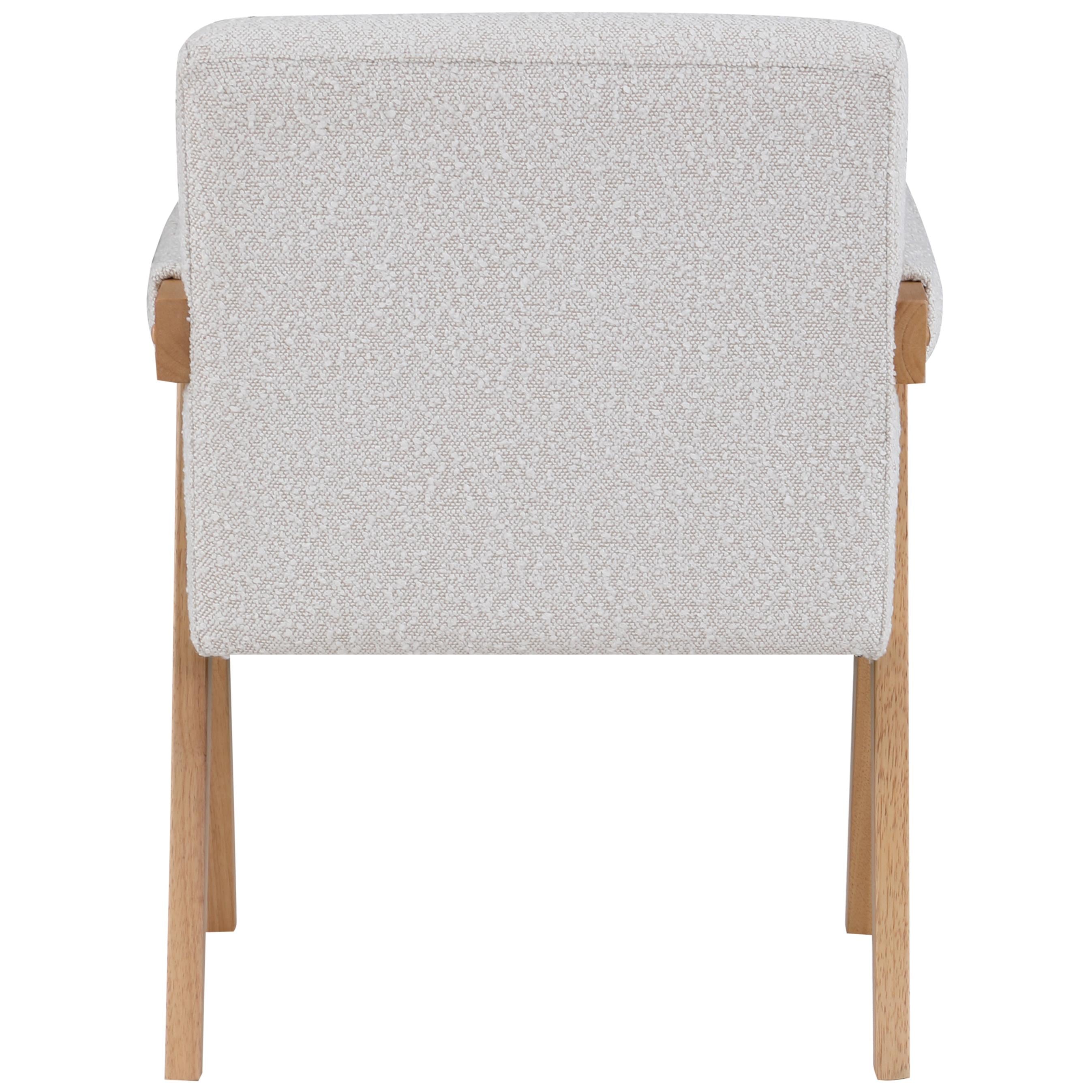 Meridian Woodloch Cream Boucle Fabric Accent Chair