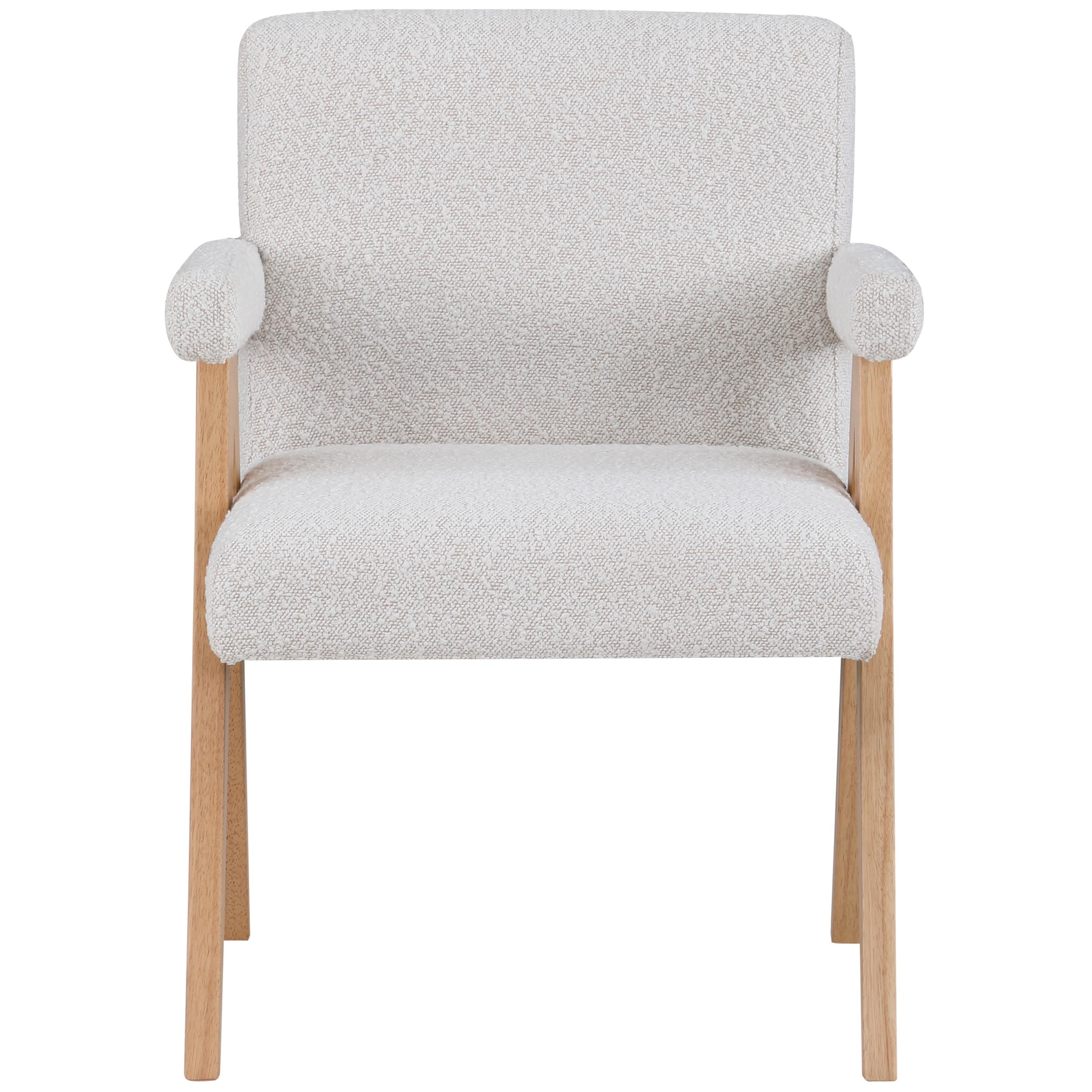 Meridian Woodloch Cream Boucle Fabric Accent Chair