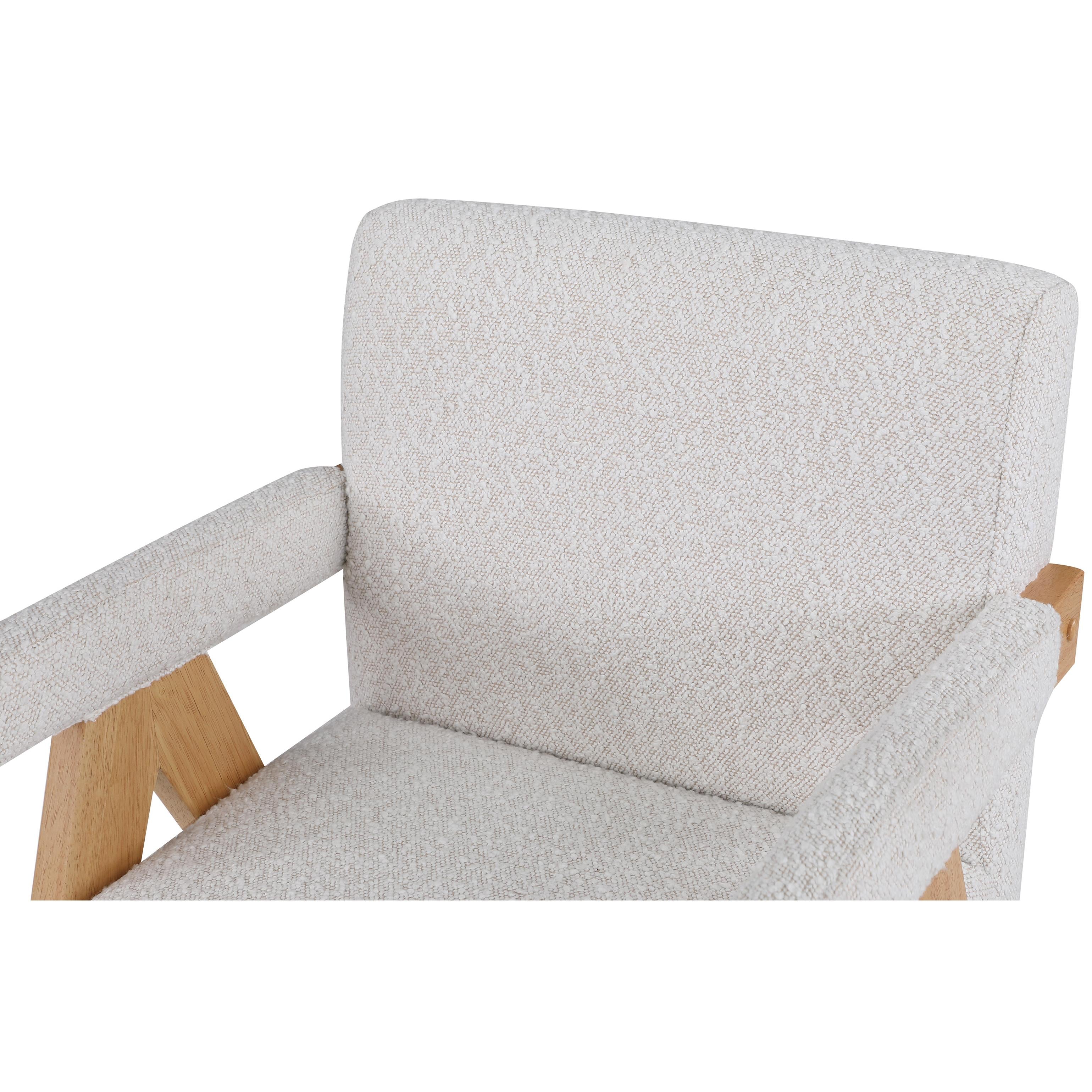 Meridian Woodloch Cream Boucle Fabric Accent Chair