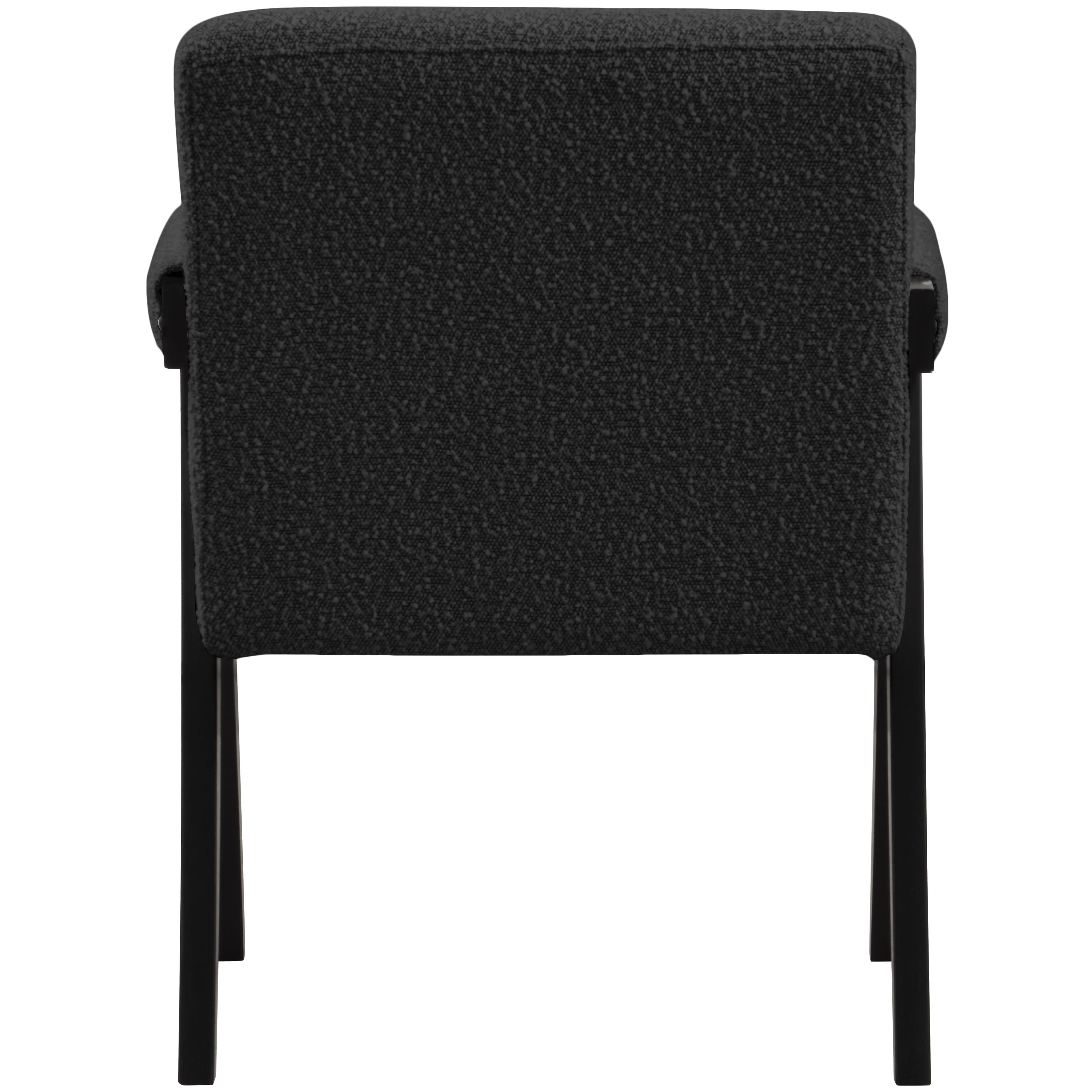 Meridian Woodloch Black Boucle Fabric Accent Chair